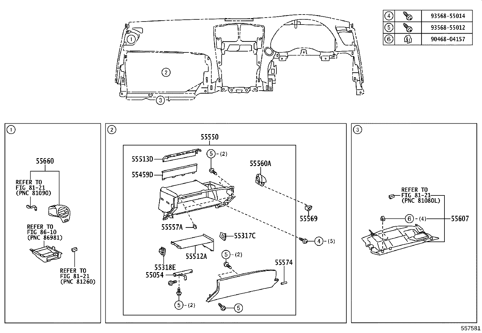 55352-53060 BRACE SUB-ASSY, INSTRUMENT PANEL, NO.2 product image