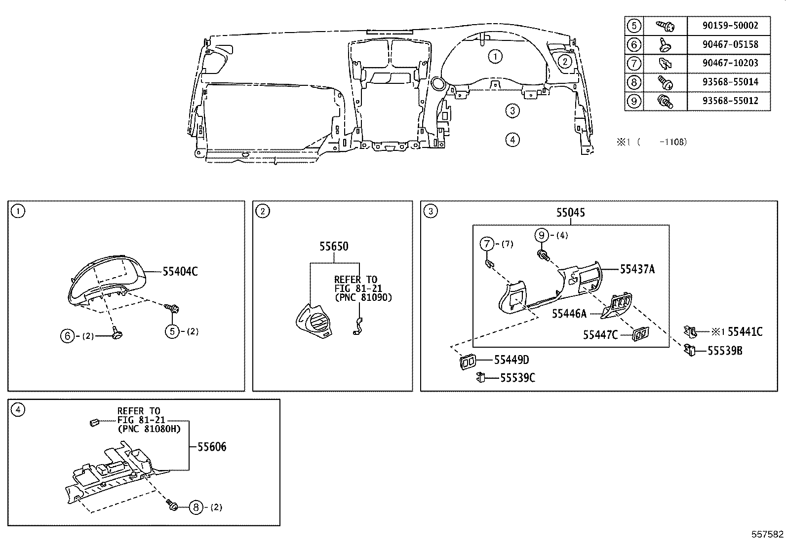 55352-53060 BRACE SUB-ASSY, INSTRUMENT PANEL, NO.2 product image