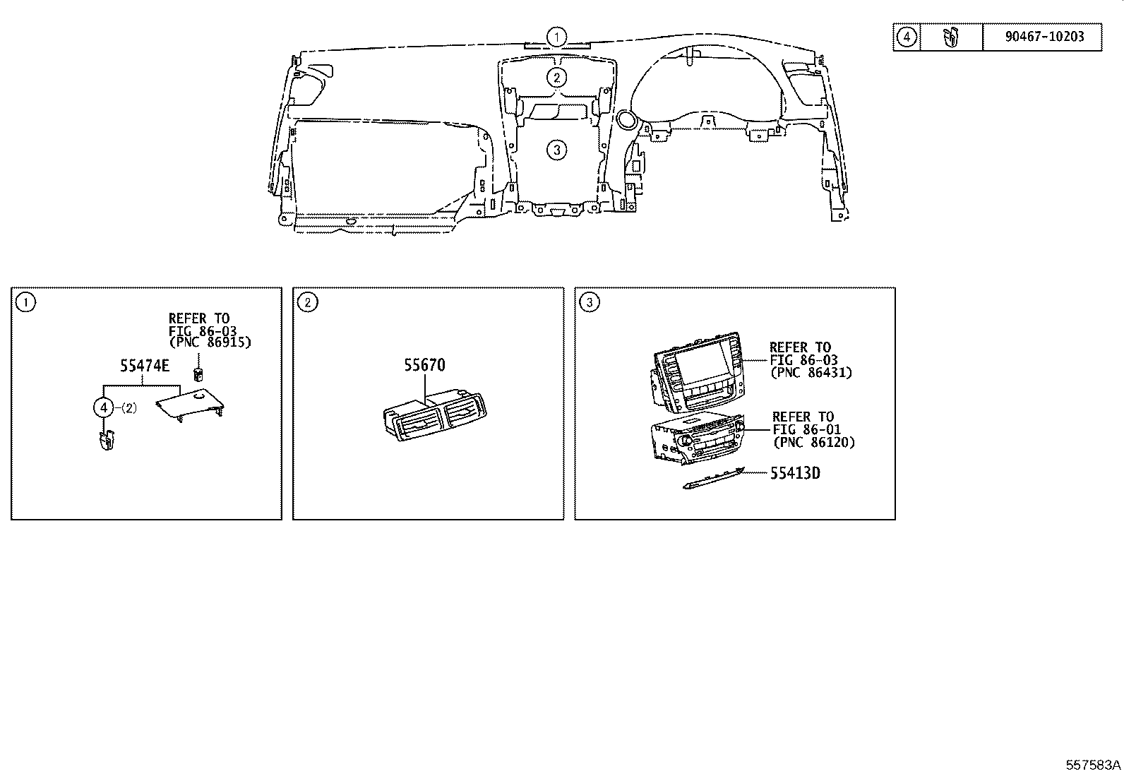 55352-53060 BRACE SUB-ASSY, INSTRUMENT PANEL, NO.2 product image