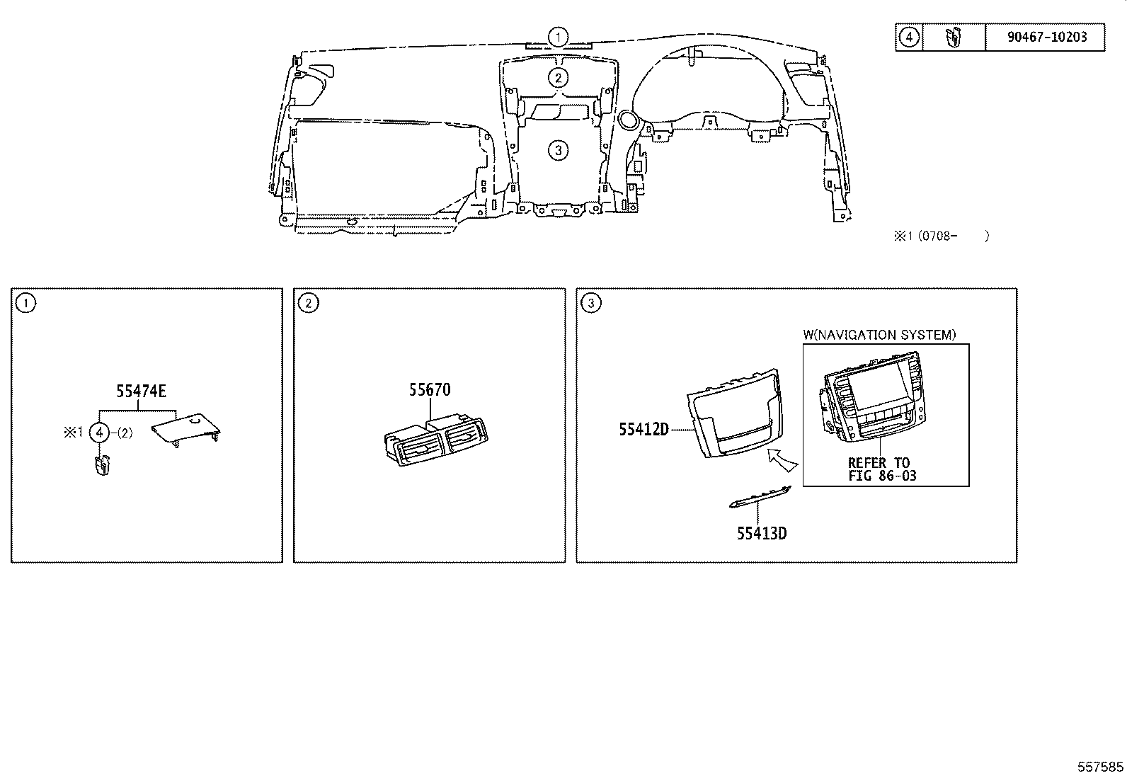 55374-53010 BRACKET, INSTRUMENT PANEL LOWER MOUNTING, NO.1 product image