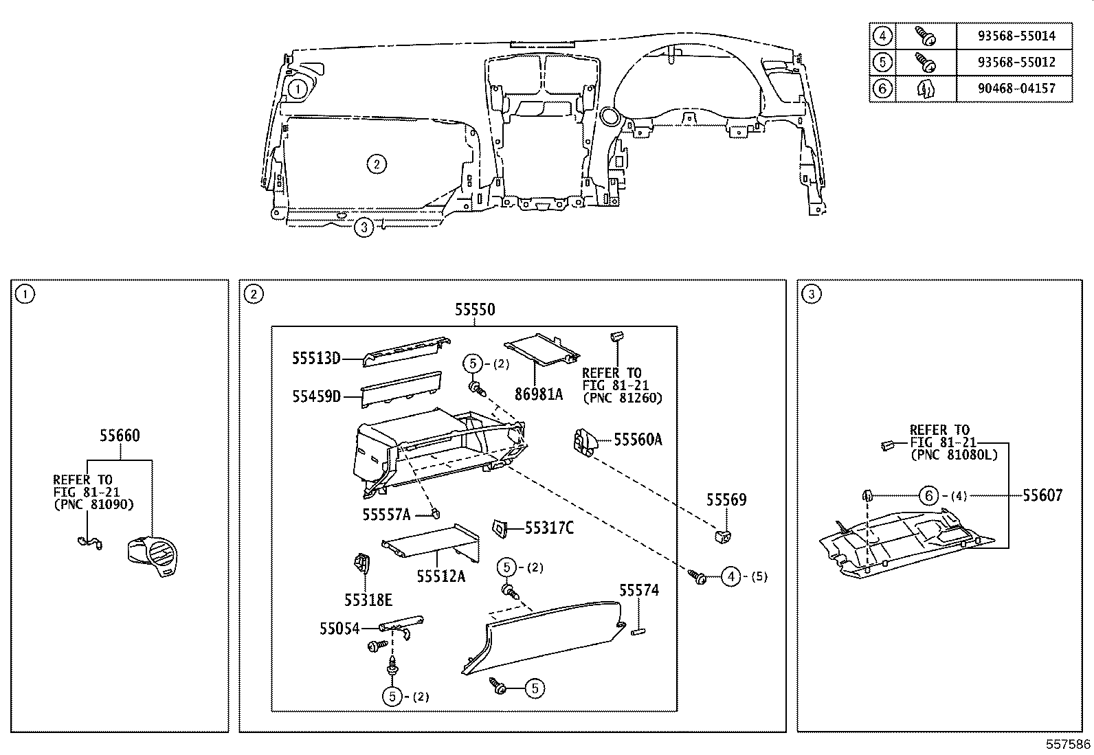 55374-53010 BRACKET, INSTRUMENT PANEL LOWER MOUNTING, NO.1 product image