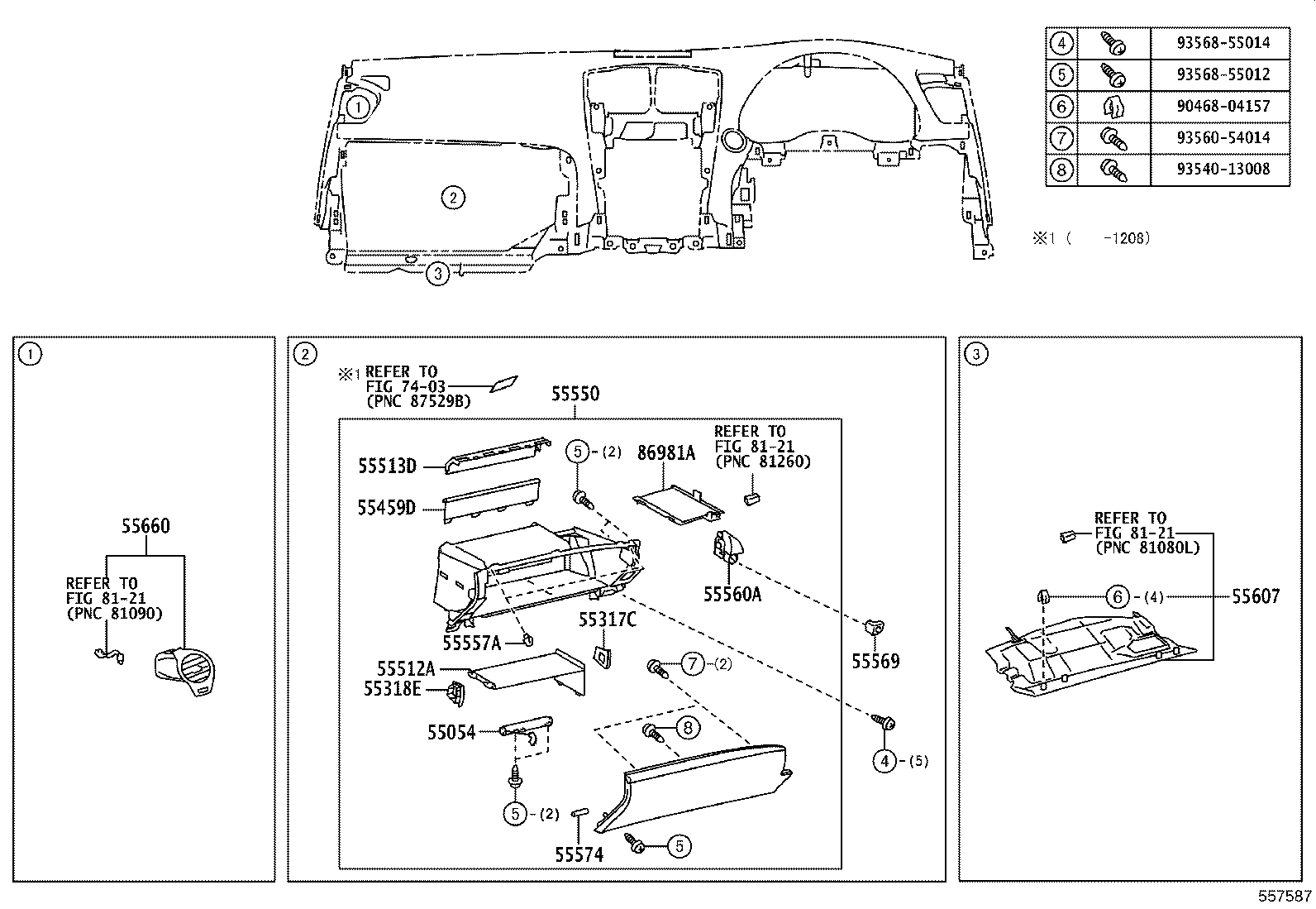 55374-53010 BRACKET, INSTRUMENT PANEL LOWER MOUNTING, NO.1 product image