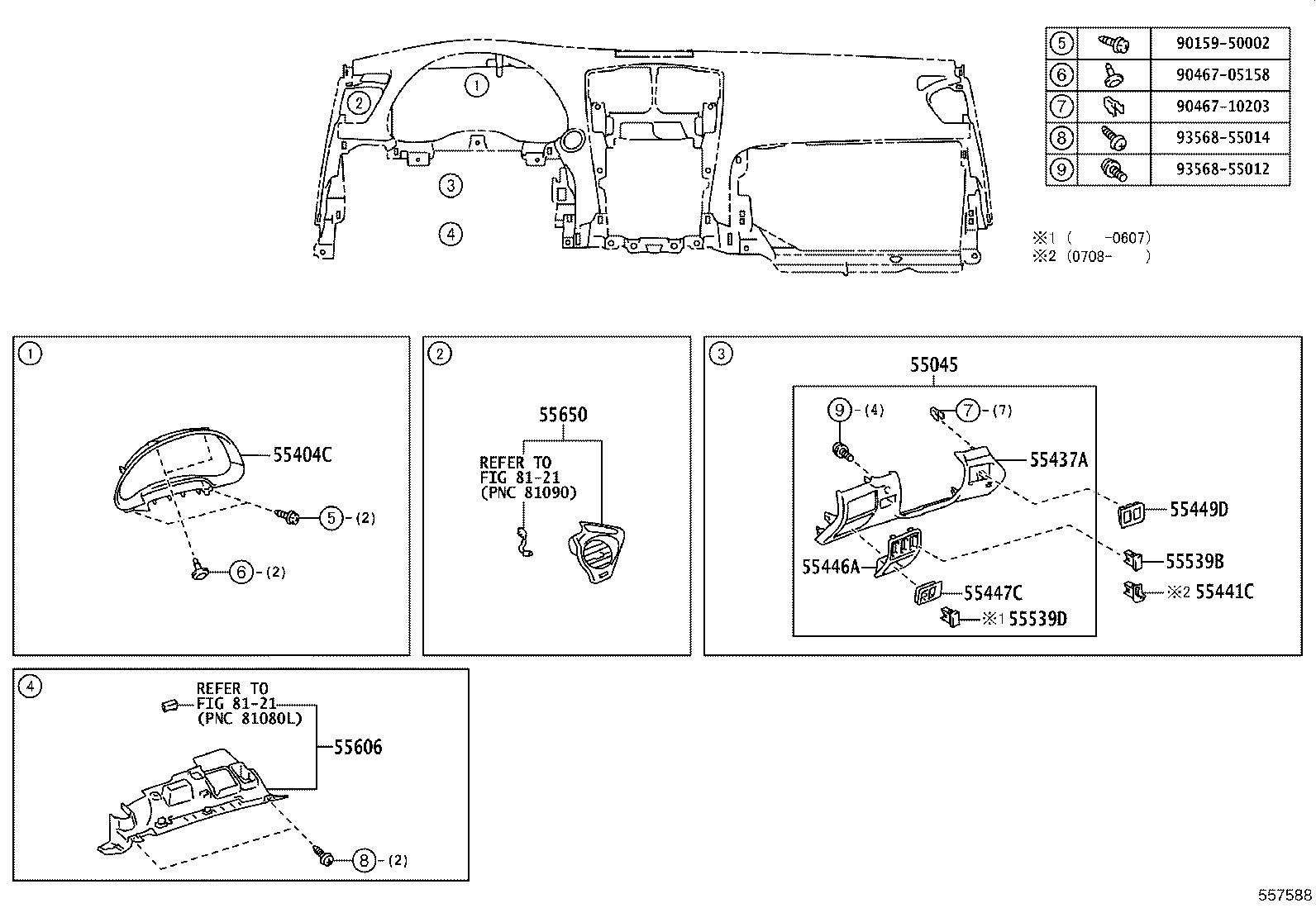 55446-53032-A0 BASE, SWITCH HOLE, NO.1 product image