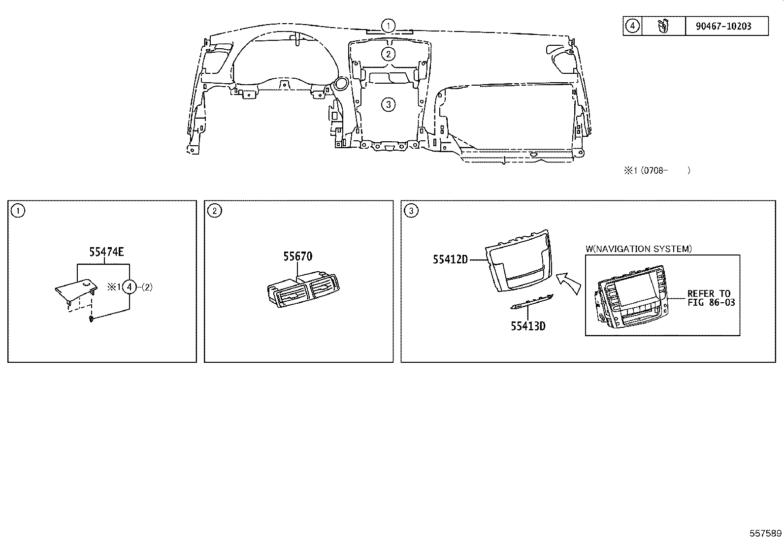 55374-53010 BRACKET, INSTRUMENT PANEL LOWER MOUNTING, NO.1 product image