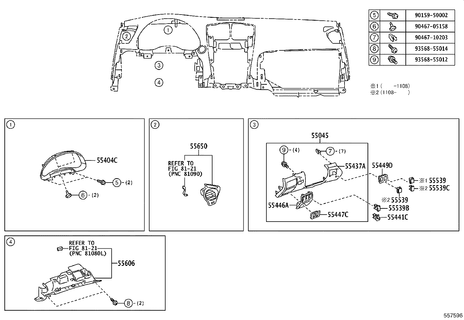 55374-53010 BRACKET, INSTRUMENT PANEL LOWER MOUNTING, NO.1 product image