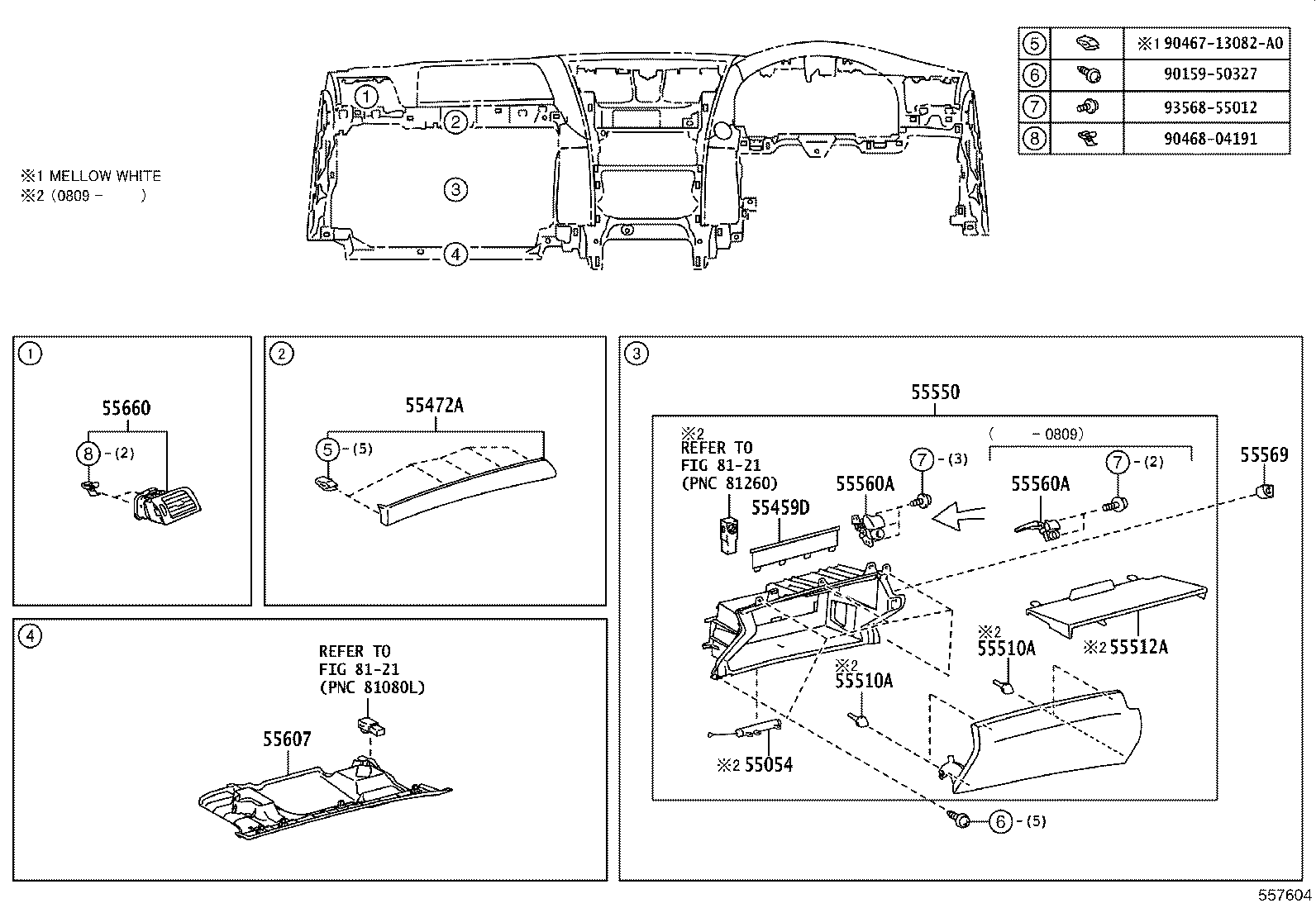 55404-50210 PANEL SUB-ASSY, INSTRUMENT CLUSTER FINISH, NO.2 product image