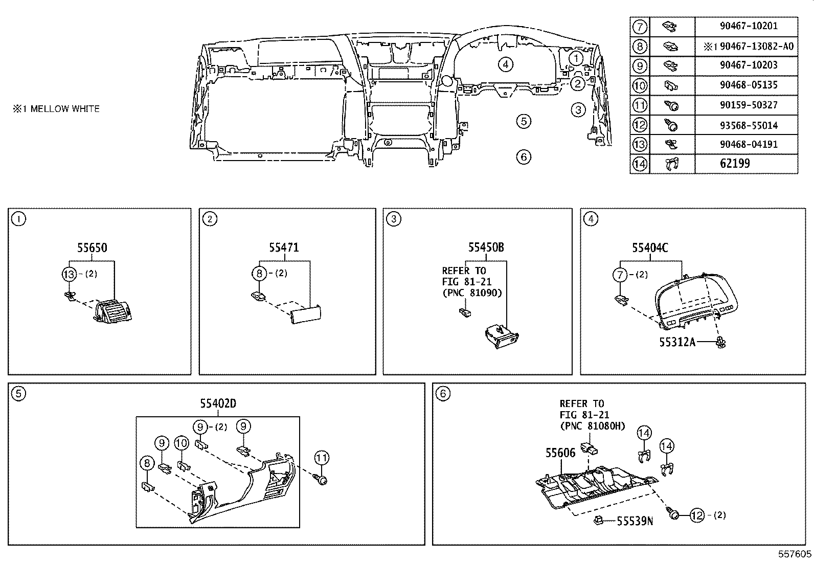 55404-50210 PANEL SUB-ASSY, INSTRUMENT CLUSTER FINISH, NO.2 product image