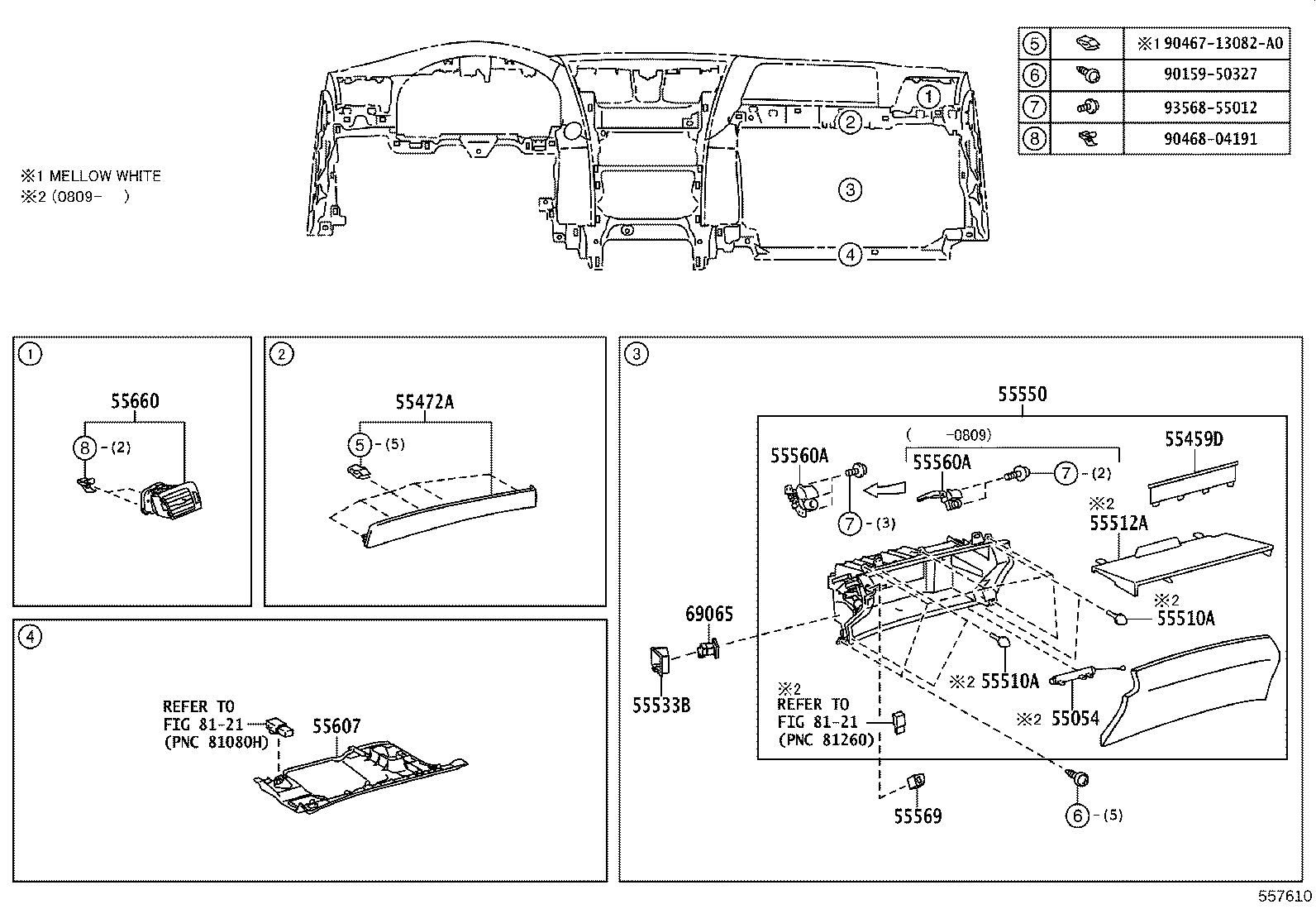 55401-50210-C4 PAD SUB-ASSY, INSTRUMENT PANEL SAFETY product image