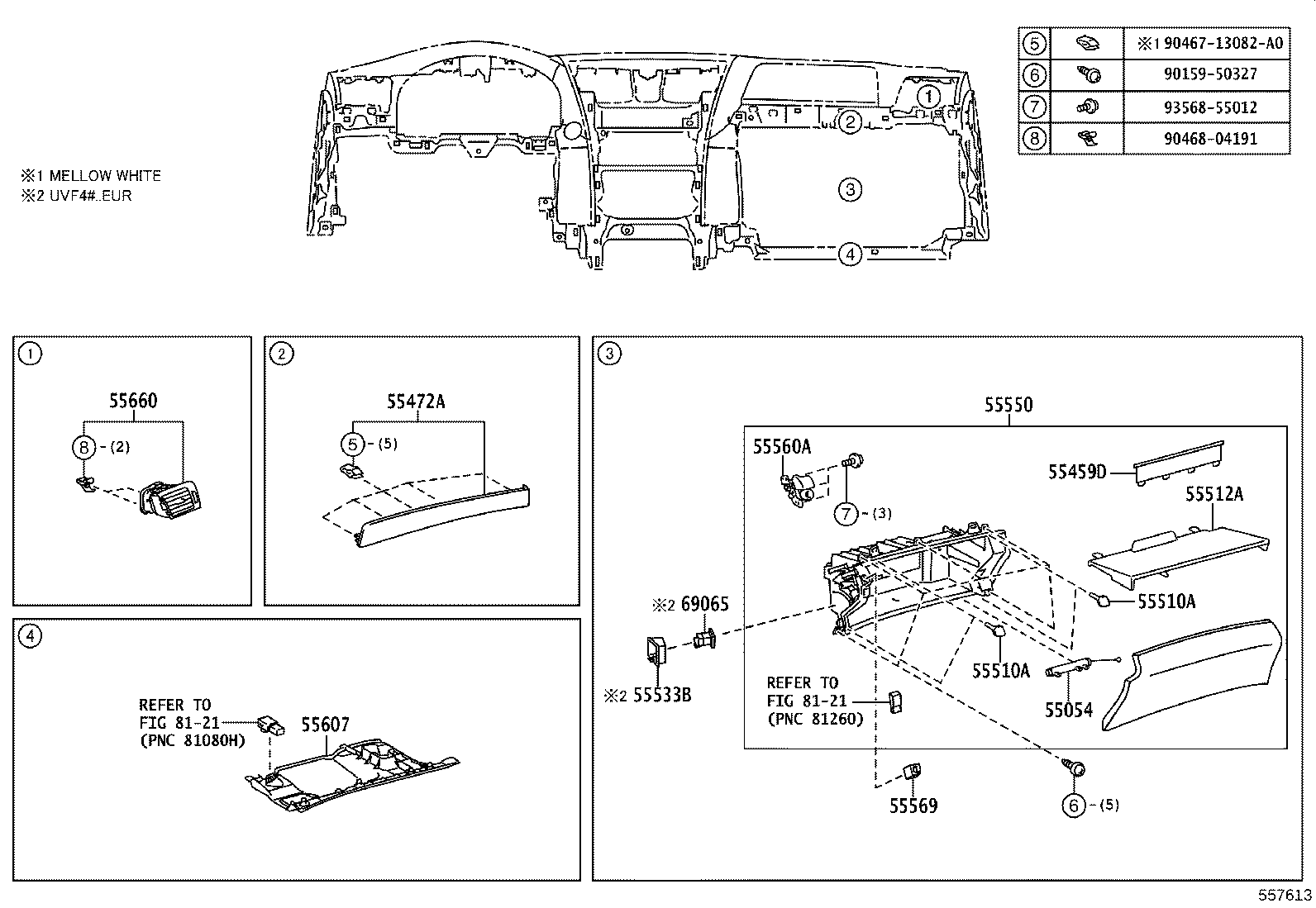 55401-50210-C4 PAD SUB-ASSY, INSTRUMENT PANEL SAFETY product image