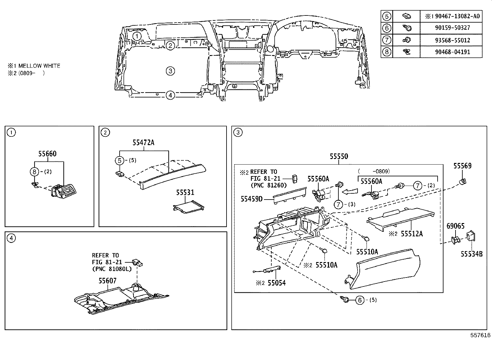55401-50210-C4 PAD SUB-ASSY, INSTRUMENT PANEL SAFETY product image