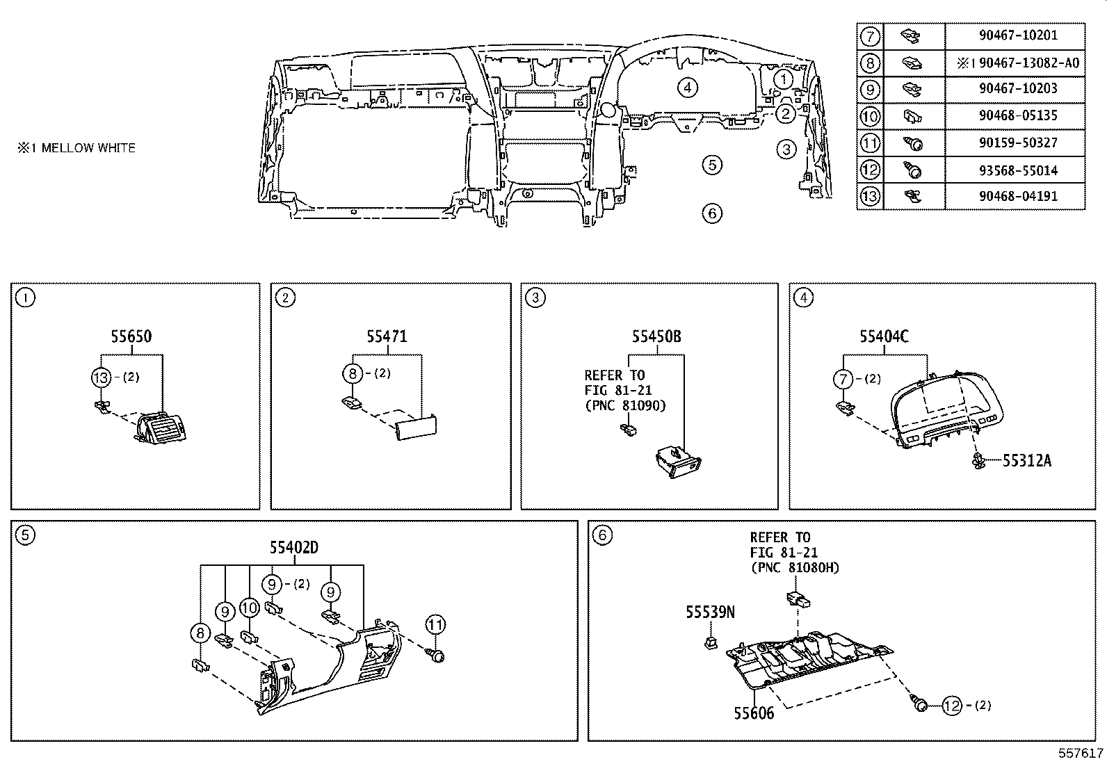 55401-50210-C4 PAD SUB-ASSY, INSTRUMENT PANEL SAFETY product image