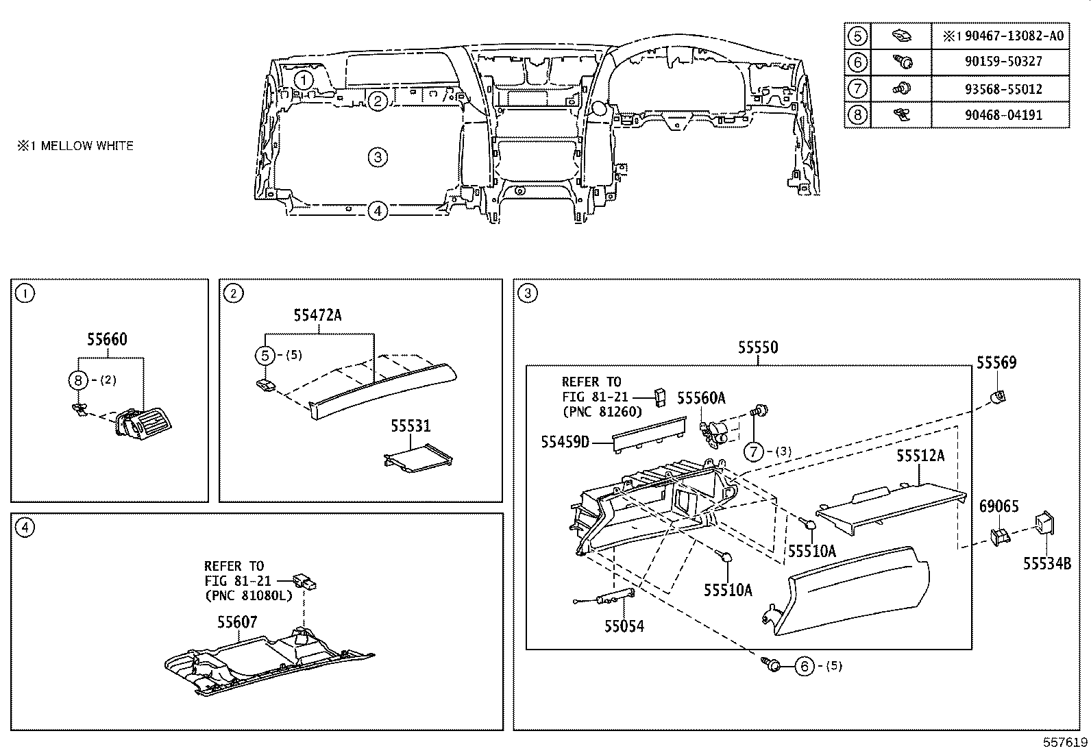 55401-50210-C4 PAD SUB-ASSY, INSTRUMENT PANEL SAFETY product image