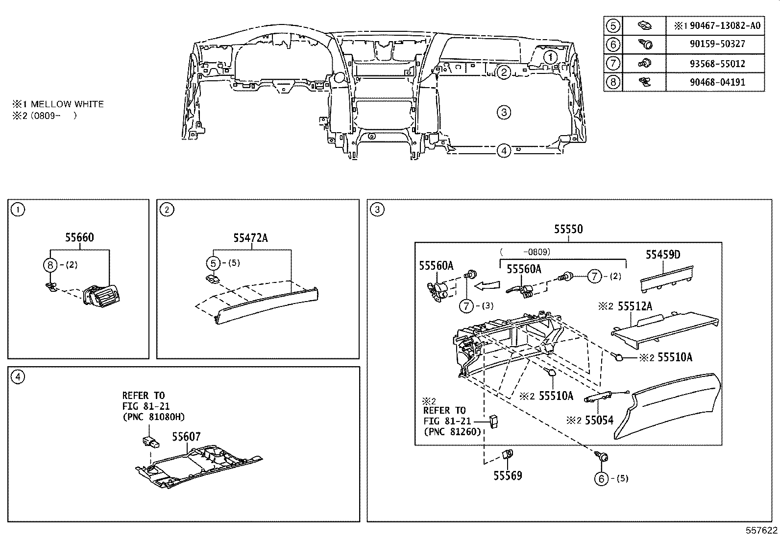 55401-50150-C2 PAD SUB-ASSY, INSTRUMENT PANEL SAFETY product image