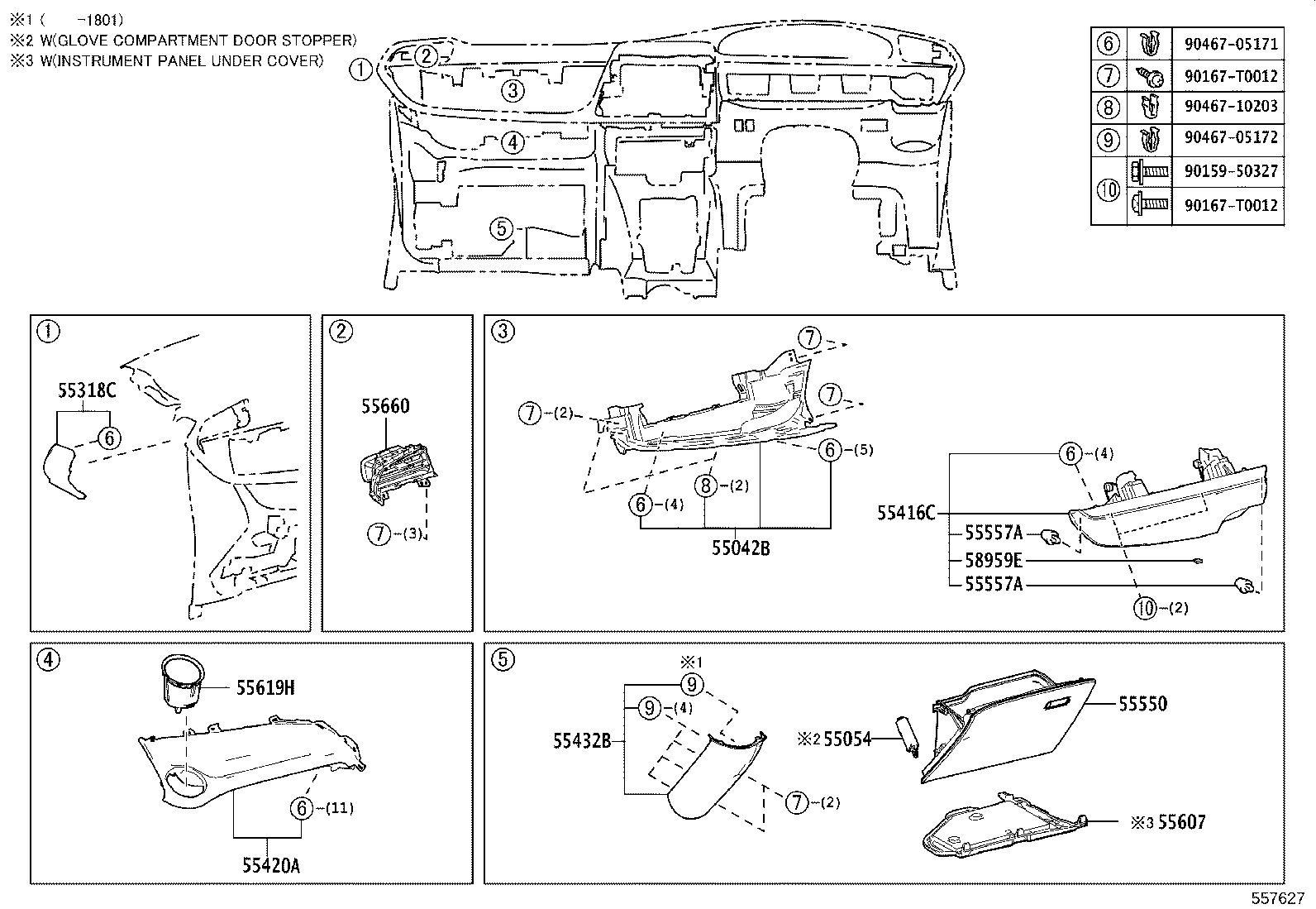55306-0D280 BRACE SUB-ASSY, INSTRUMENT PANEL, NO.1 product image