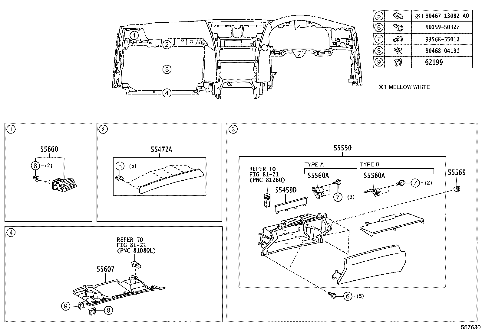 55404-50180 PANEL SUB-ASSY, INSTRUMENT CLUSTER FINISH, NO.2 product image