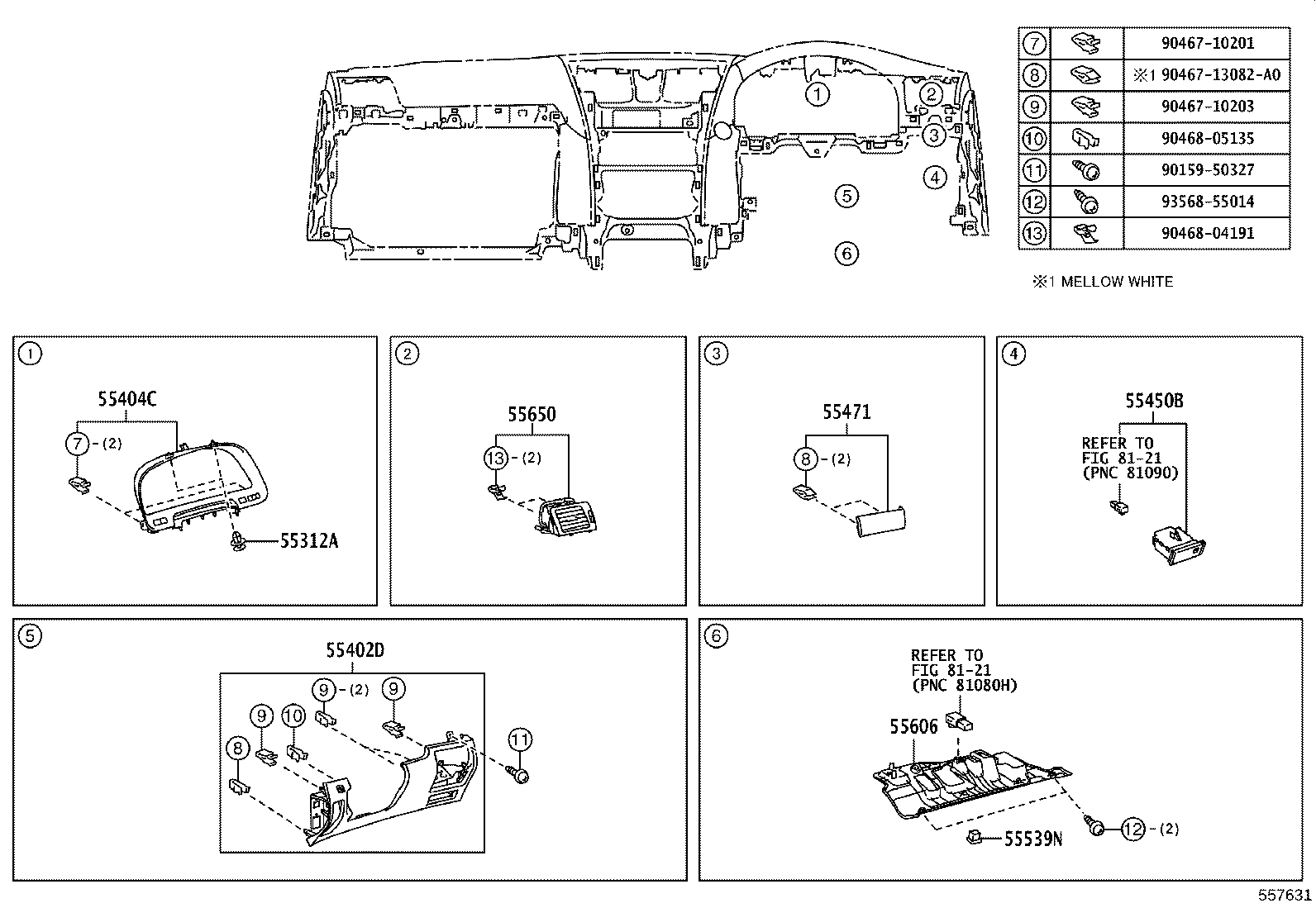55404-50180 PANEL SUB-ASSY, INSTRUMENT CLUSTER FINISH, NO.2 product image