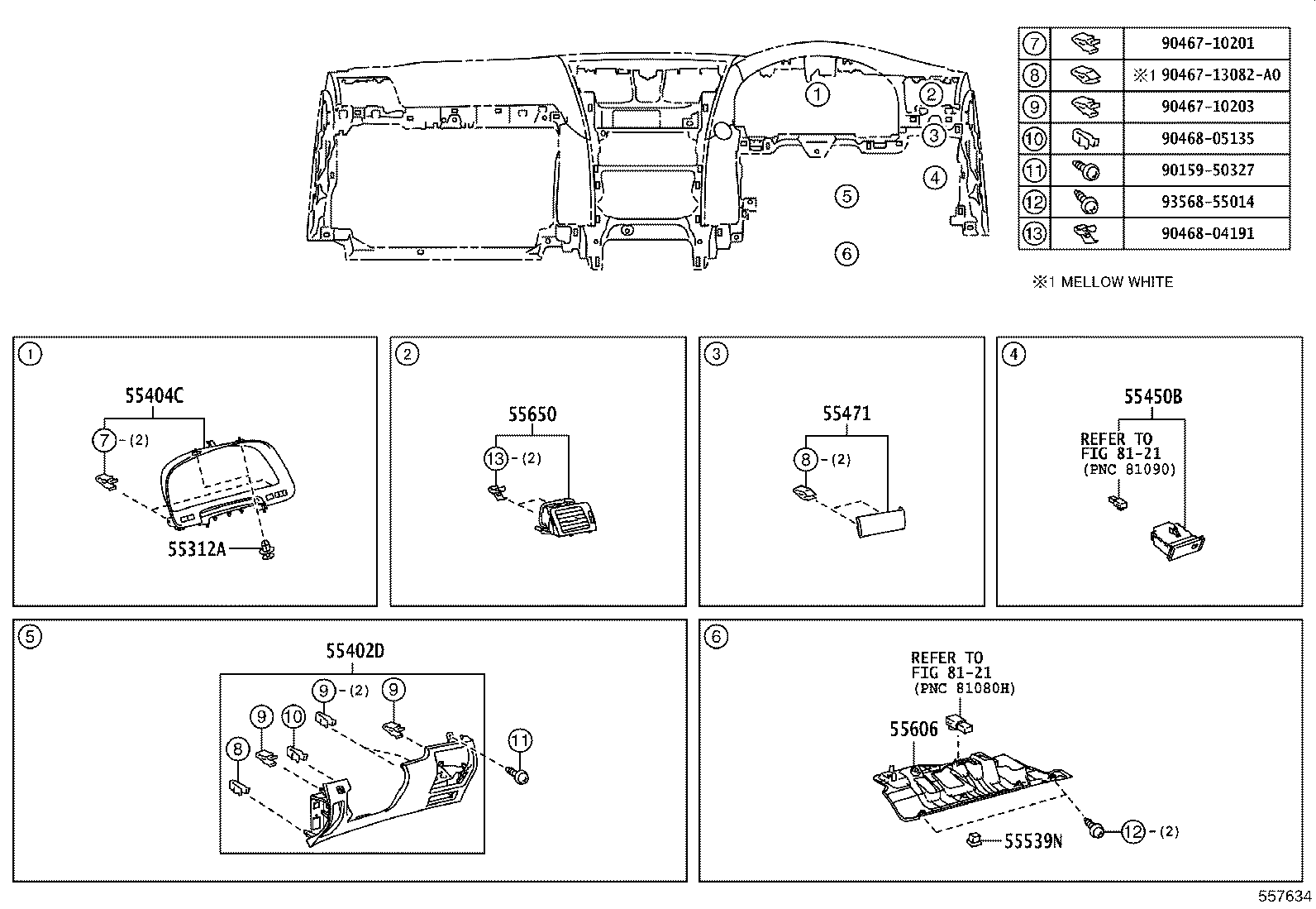 55404-50180 PANEL SUB-ASSY, INSTRUMENT CLUSTER FINISH, NO.2 product image