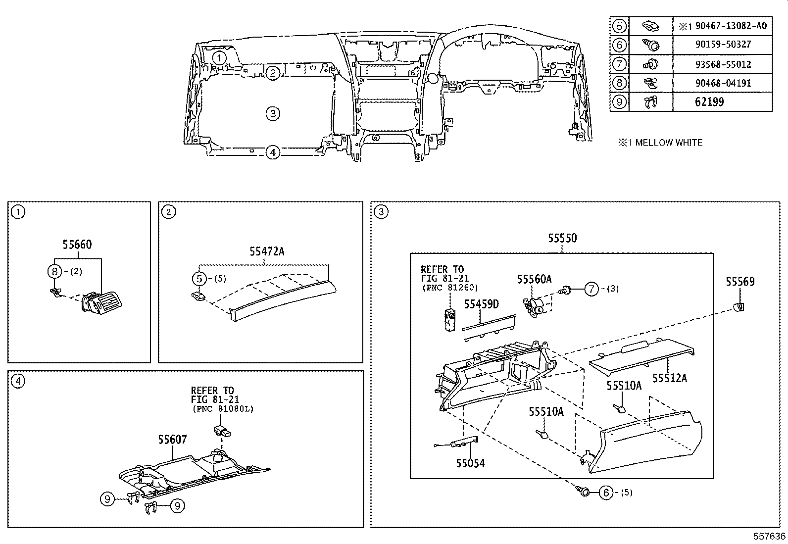 55404-50180 PANEL SUB-ASSY, INSTRUMENT CLUSTER FINISH, NO.2 product image