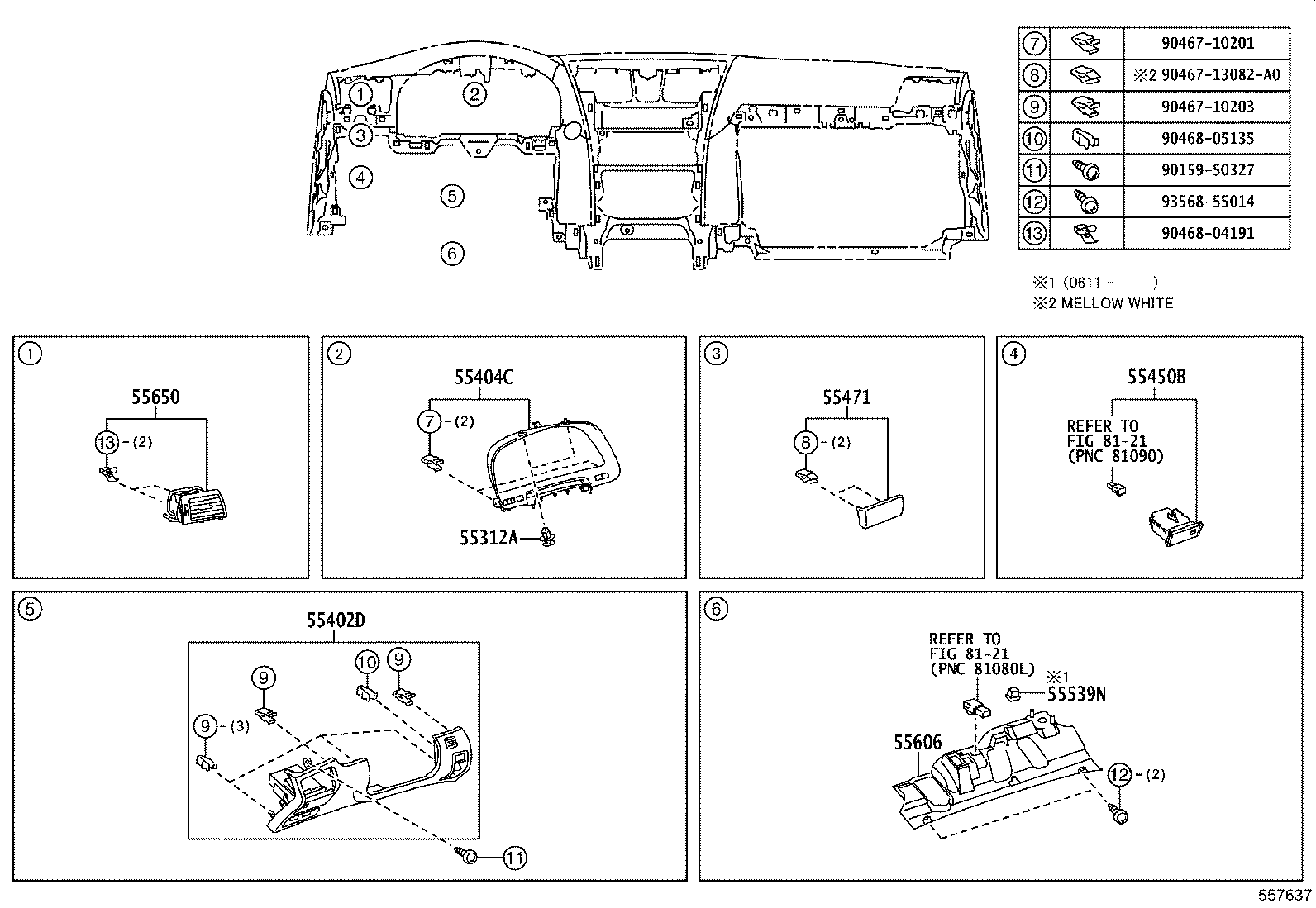 55374-50100 BRACKET, INSTRUMENT PANEL LOWER MOUNTING, NO.1 product image
