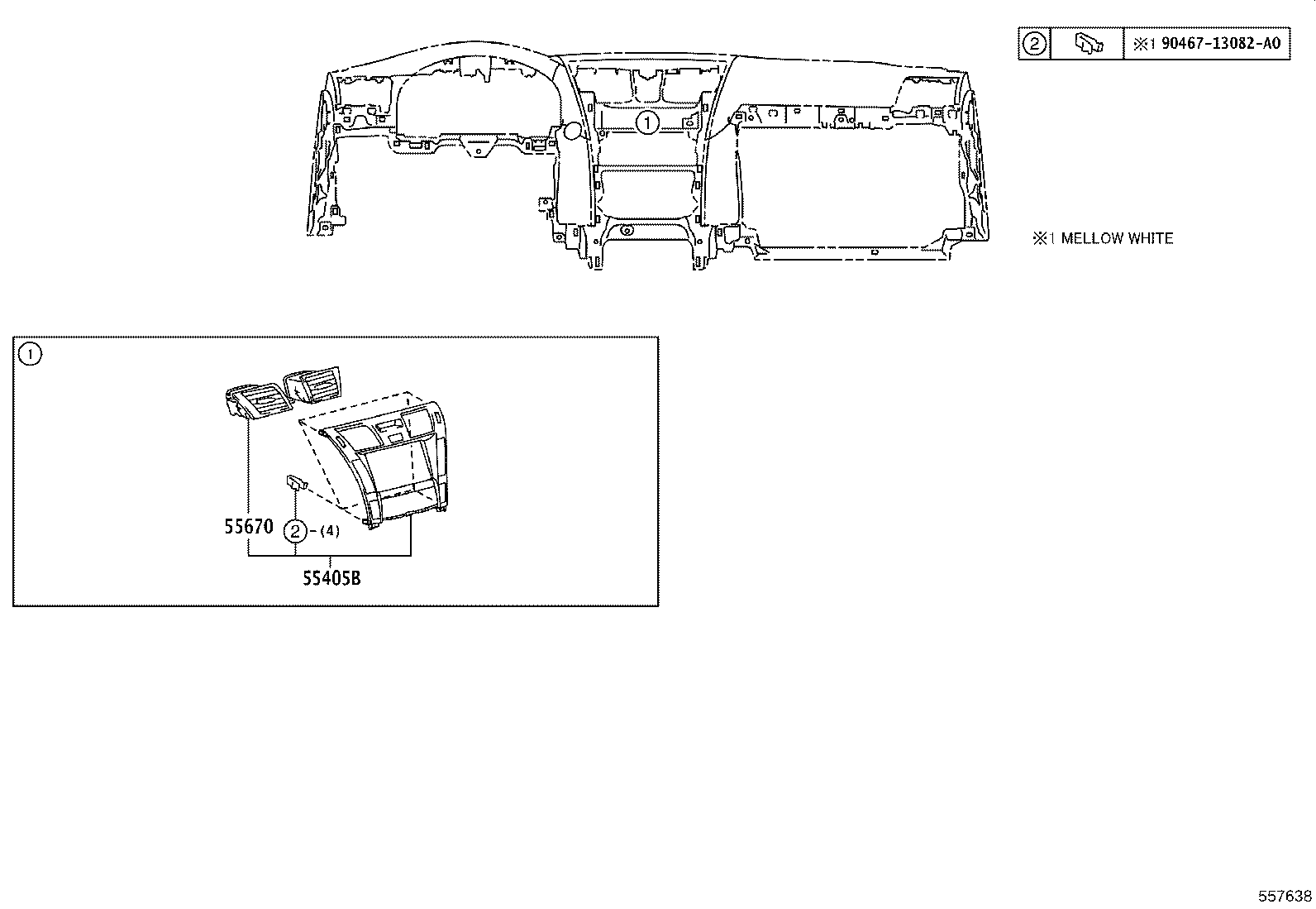 55374-50100 BRACKET, INSTRUMENT PANEL LOWER MOUNTING, NO.1 product image