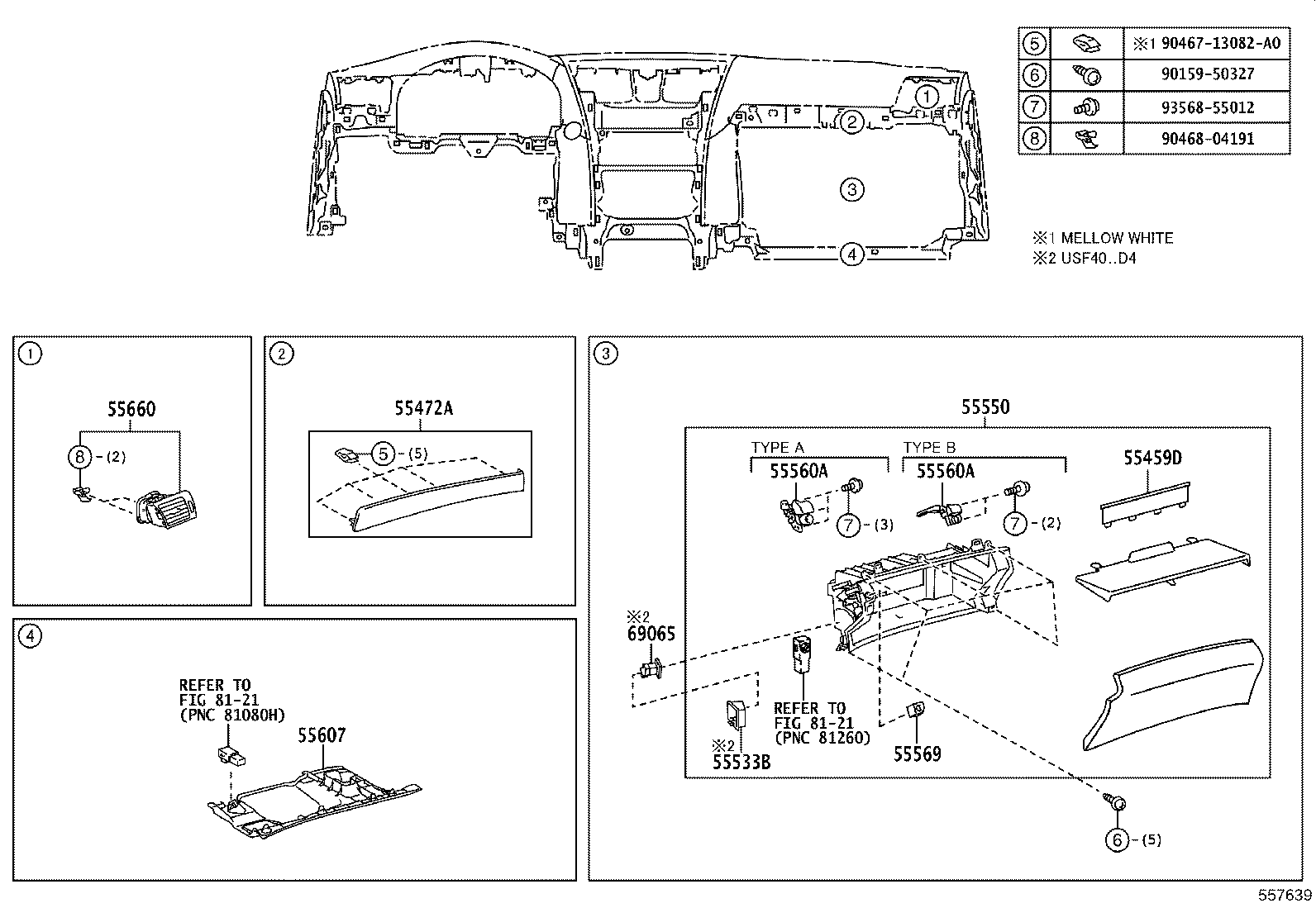 55374-50100 BRACKET, INSTRUMENT PANEL LOWER MOUNTING, NO.1 product image