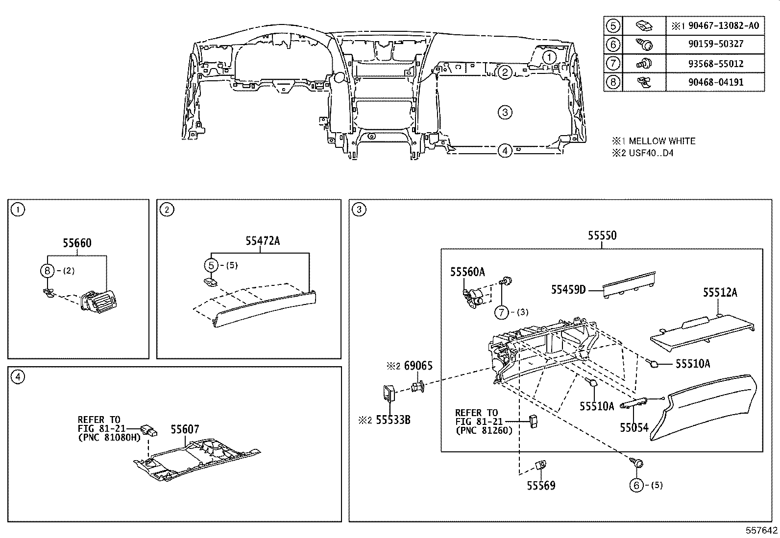 55374-50100 BRACKET, INSTRUMENT PANEL LOWER MOUNTING, NO.1 product image