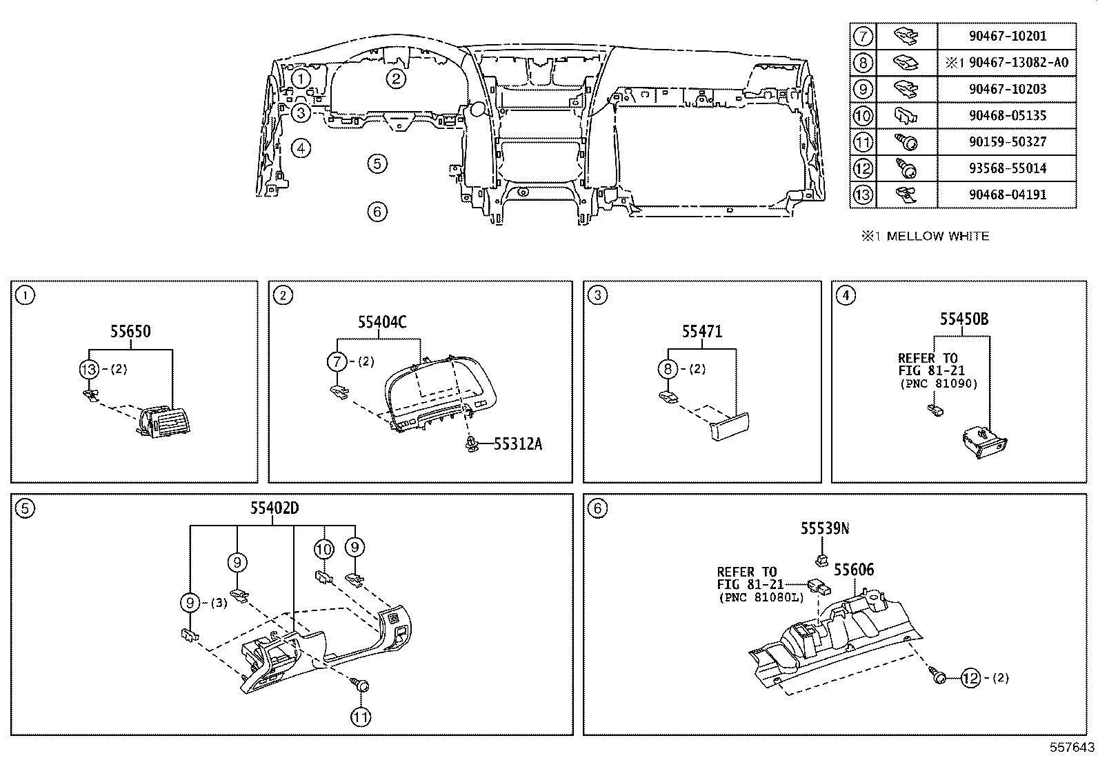55374-50100 BRACKET, INSTRUMENT PANEL LOWER MOUNTING, NO.1 product image