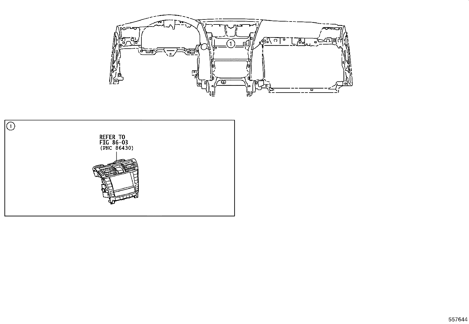 55374-50100 BRACKET, INSTRUMENT PANEL LOWER MOUNTING, NO.1 product image