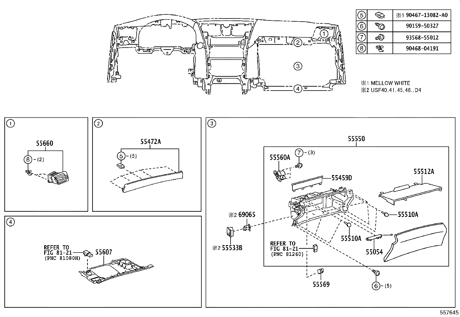 55374-50100 BRACKET, INSTRUMENT PANEL LOWER MOUNTING, NO.1 product image