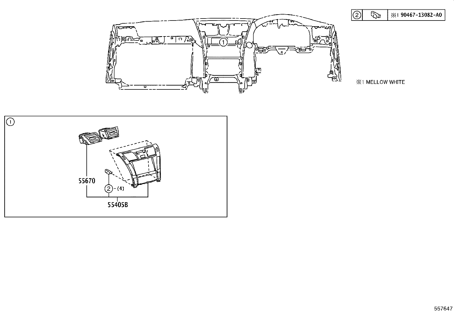 55374-50100 BRACKET, INSTRUMENT PANEL LOWER MOUNTING, NO.1 product image