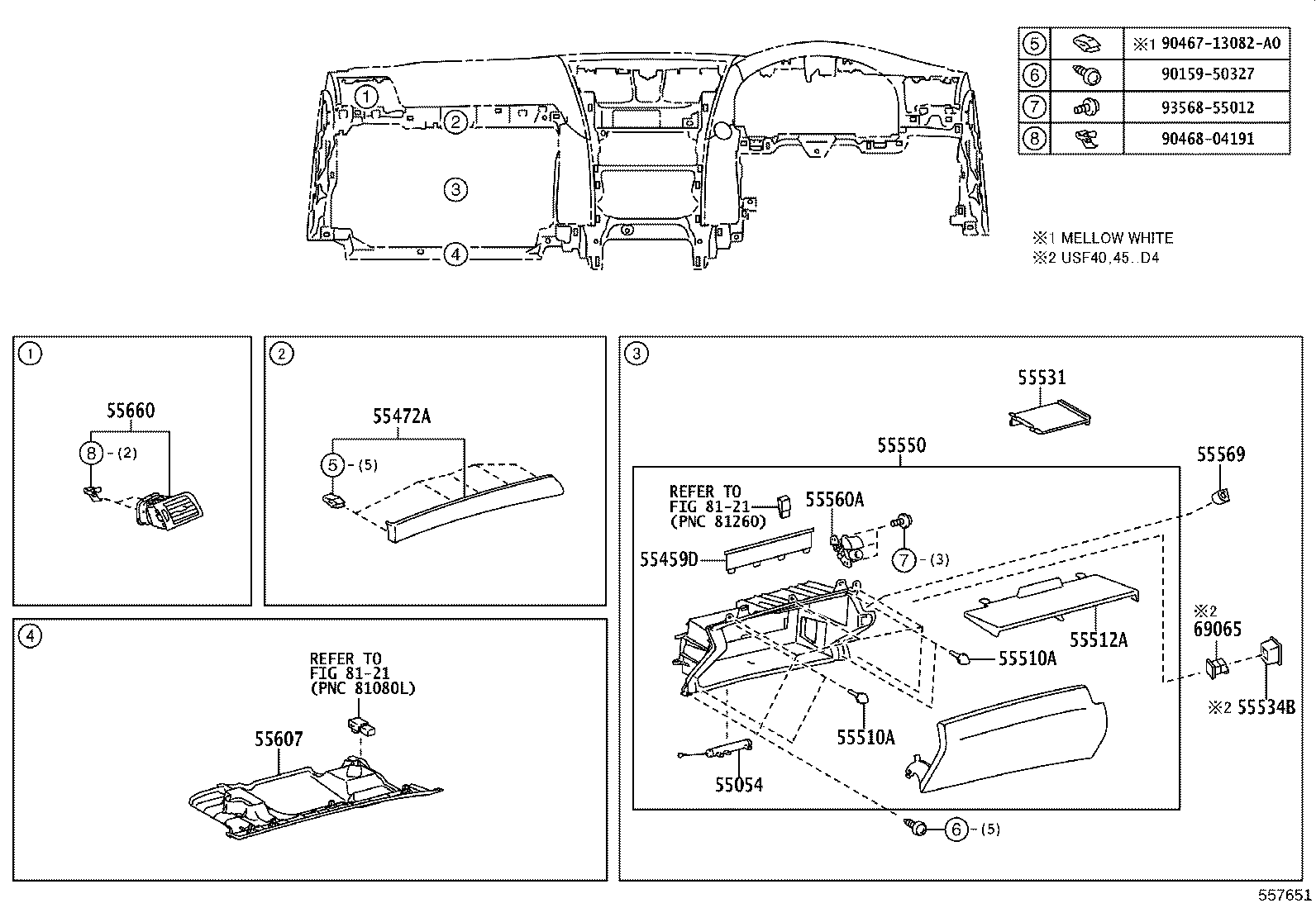 55374-50100 BRACKET, INSTRUMENT PANEL LOWER MOUNTING, NO.1 product image