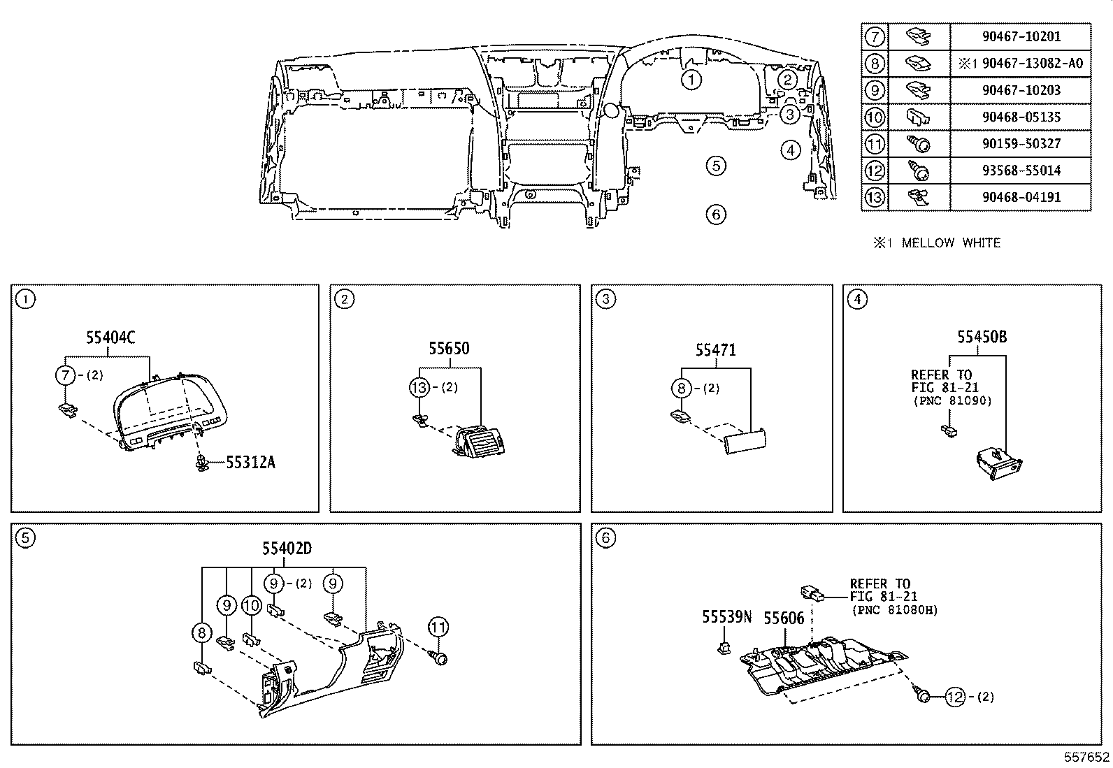 55374-50100 BRACKET, INSTRUMENT PANEL LOWER MOUNTING, NO.1 product image