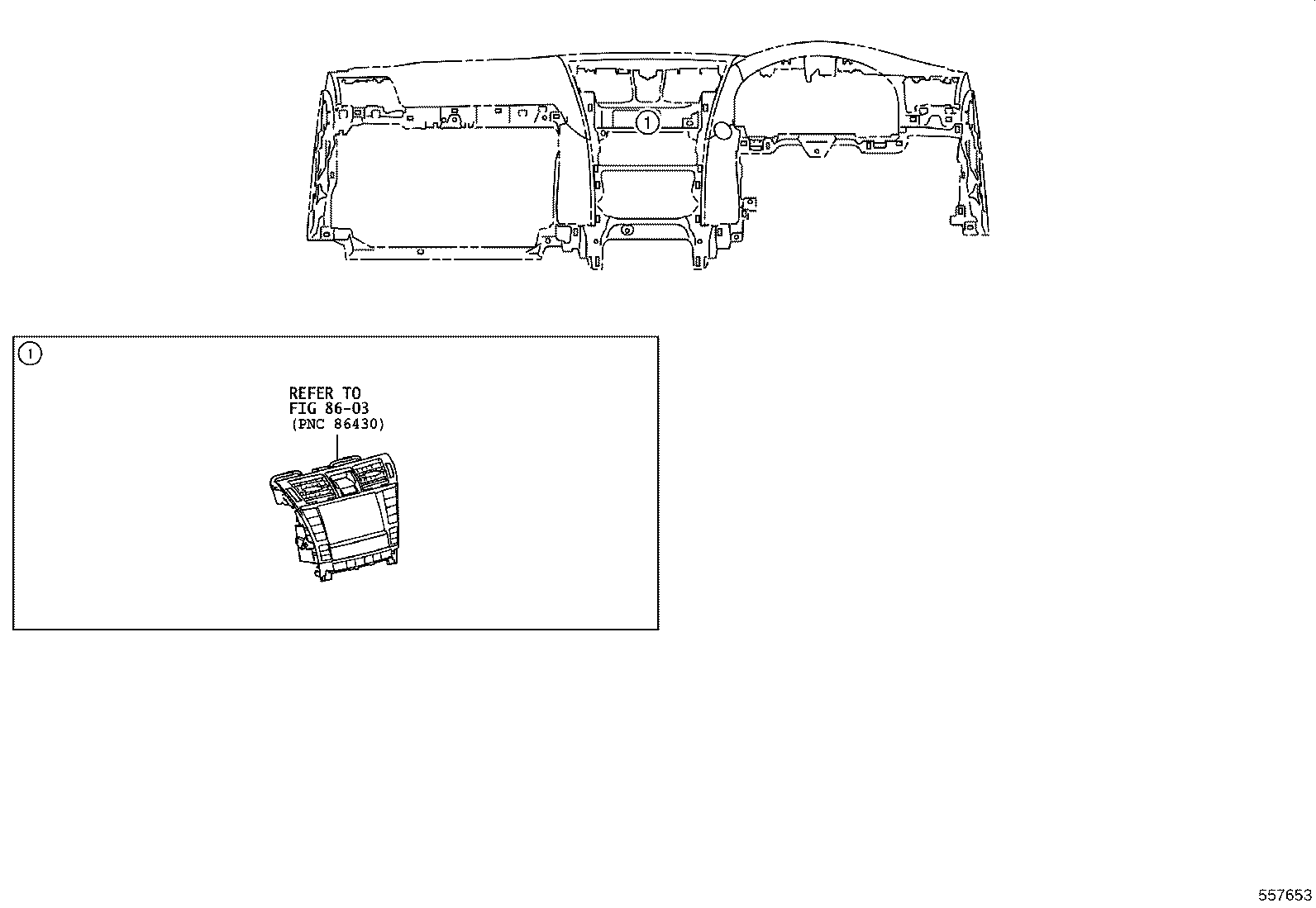 55374-50100 BRACKET, INSTRUMENT PANEL LOWER MOUNTING, NO.1 product image