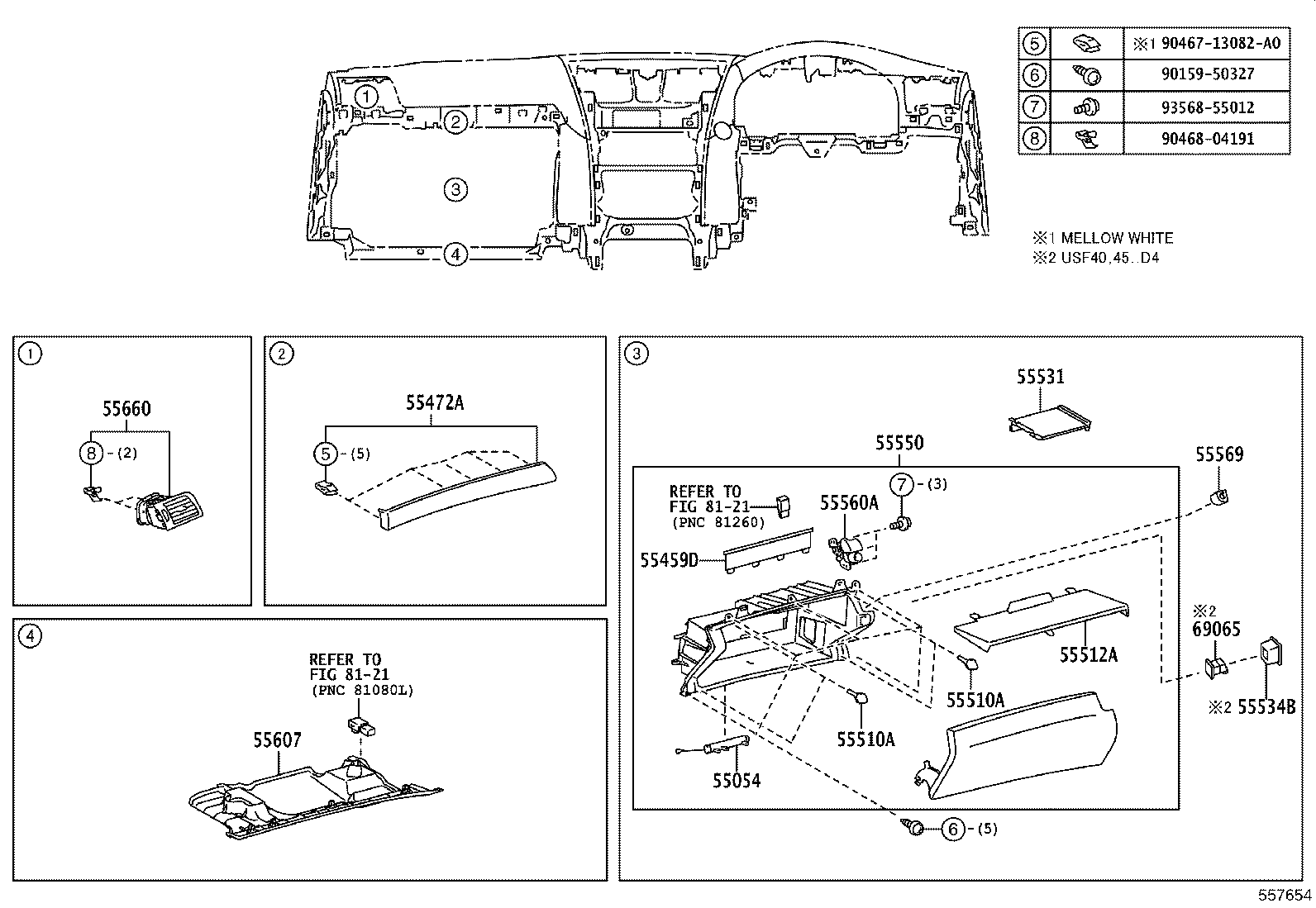55374-50100 BRACKET, INSTRUMENT PANEL LOWER MOUNTING, NO.1 product image