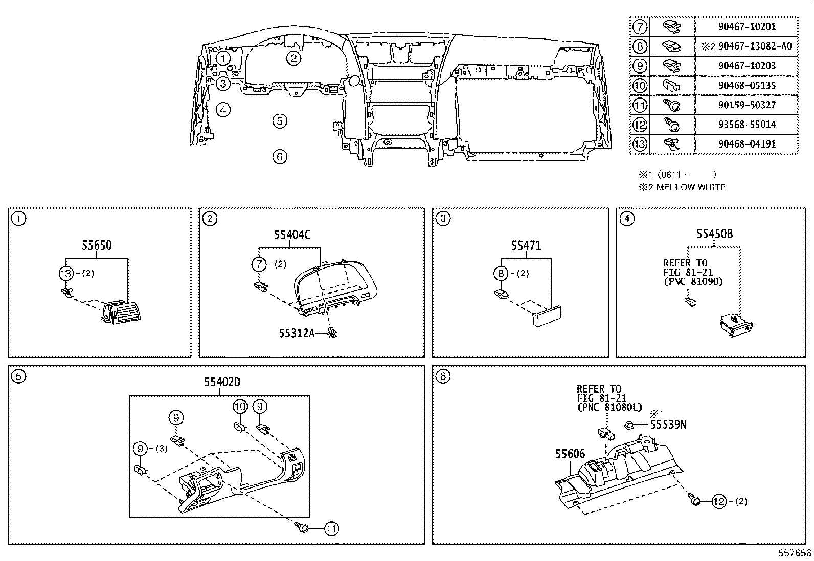 55404-50160 PANEL SUB-ASSY, INSTRUMENT CLUSTER FINISH, NO.2 product image