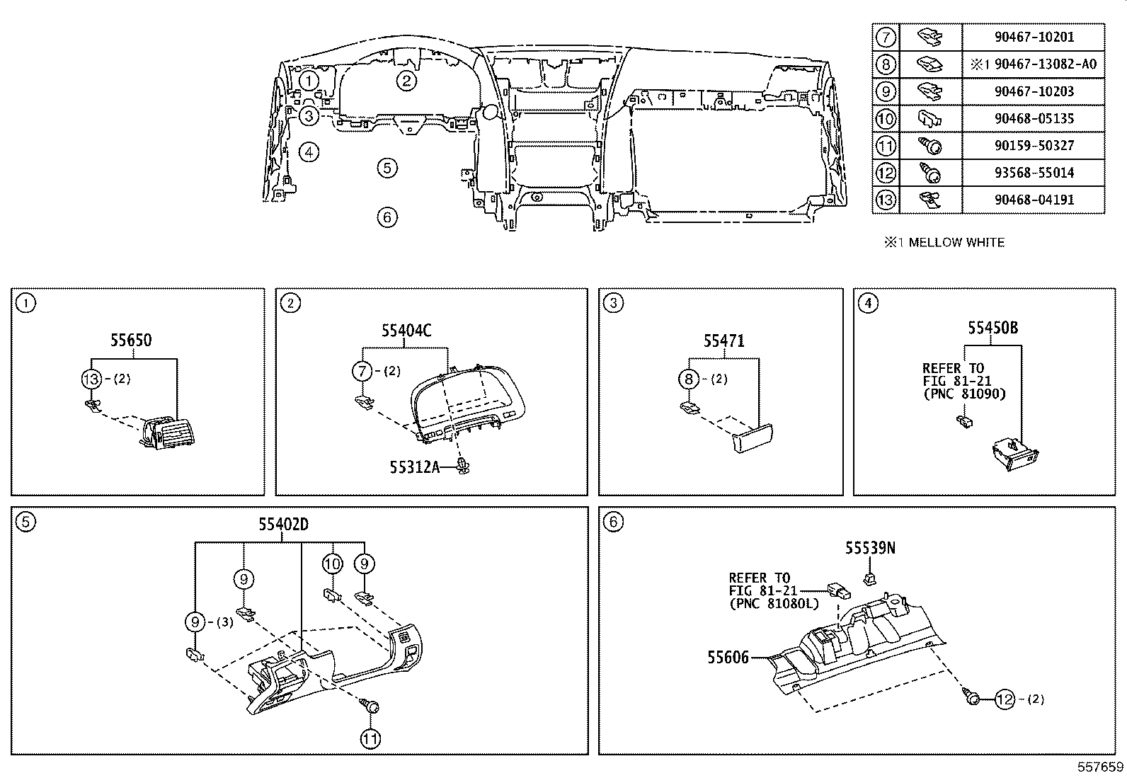 55404-50160 PANEL SUB-ASSY, INSTRUMENT CLUSTER FINISH, NO.2 product image