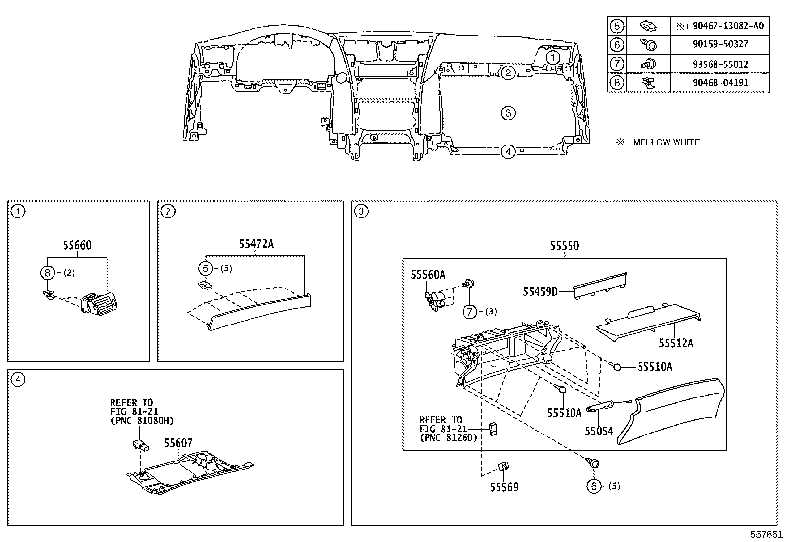 55404-50160 PANEL SUB-ASSY, INSTRUMENT CLUSTER FINISH, NO.2 product image