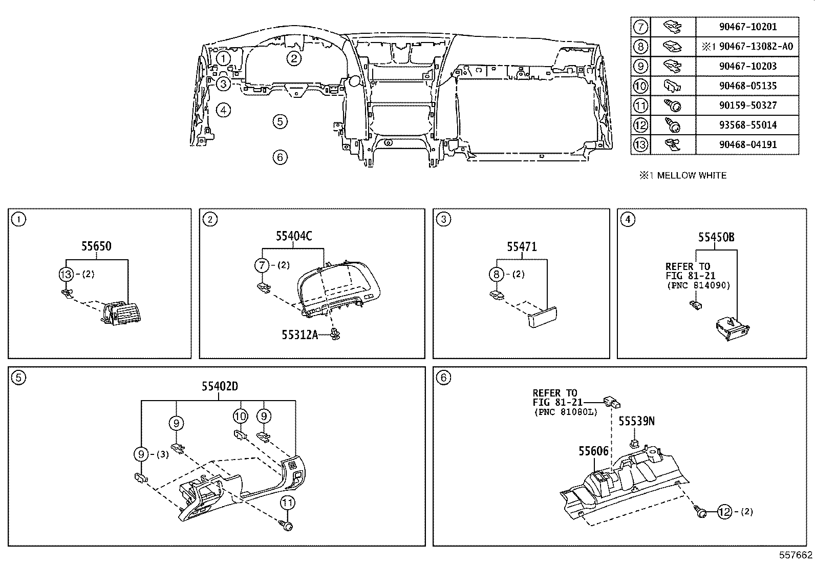 55404-50160 PANEL SUB-ASSY, INSTRUMENT CLUSTER FINISH, NO.2 product image
