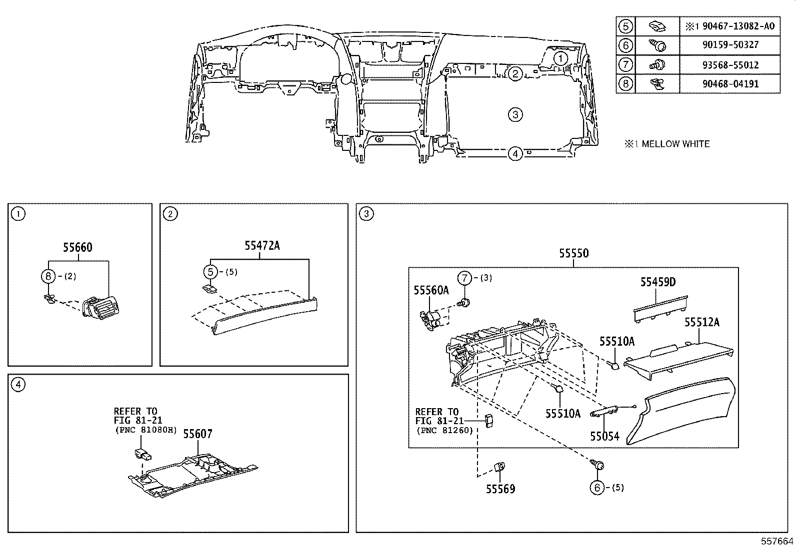 55404-50160 PANEL SUB-ASSY, INSTRUMENT CLUSTER FINISH, NO.2 product image