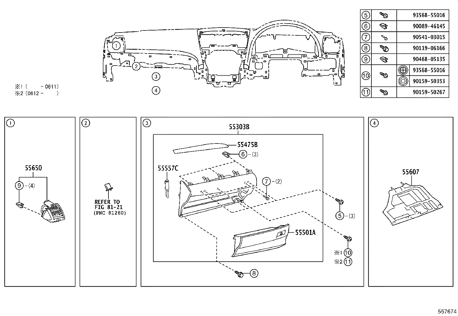 55330-06161 REINFORCEMENT ASSY, INSTRUMENT PANEL product image