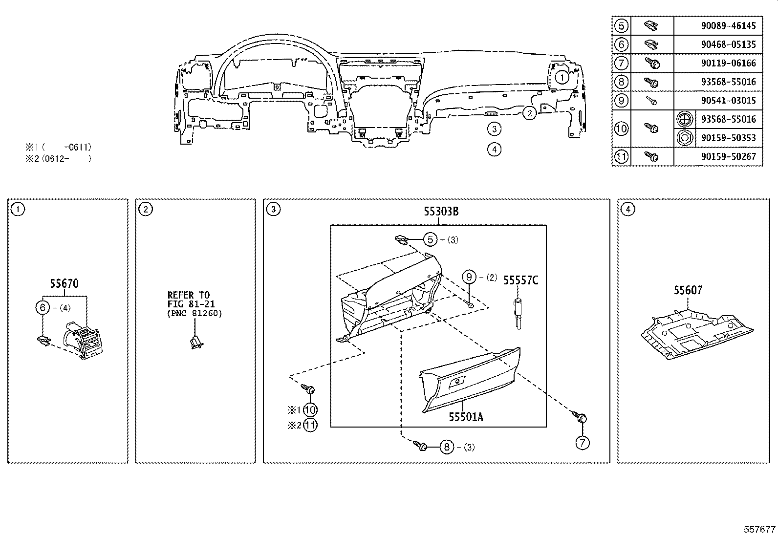55330-06161 REINFORCEMENT ASSY, INSTRUMENT PANEL product image