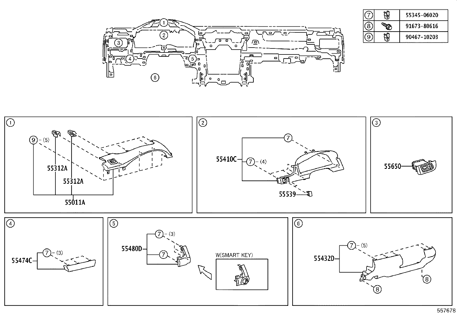 55330-06320 REINFORCEMENT, INSTRUMENT PANEL product image