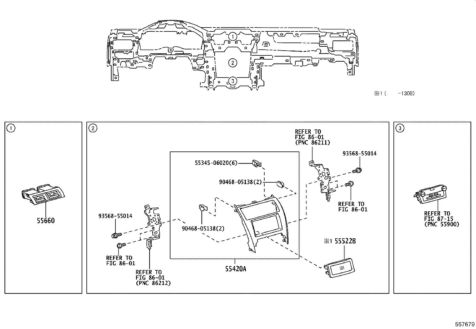 55330-06320 REINFORCEMENT, INSTRUMENT PANEL product image