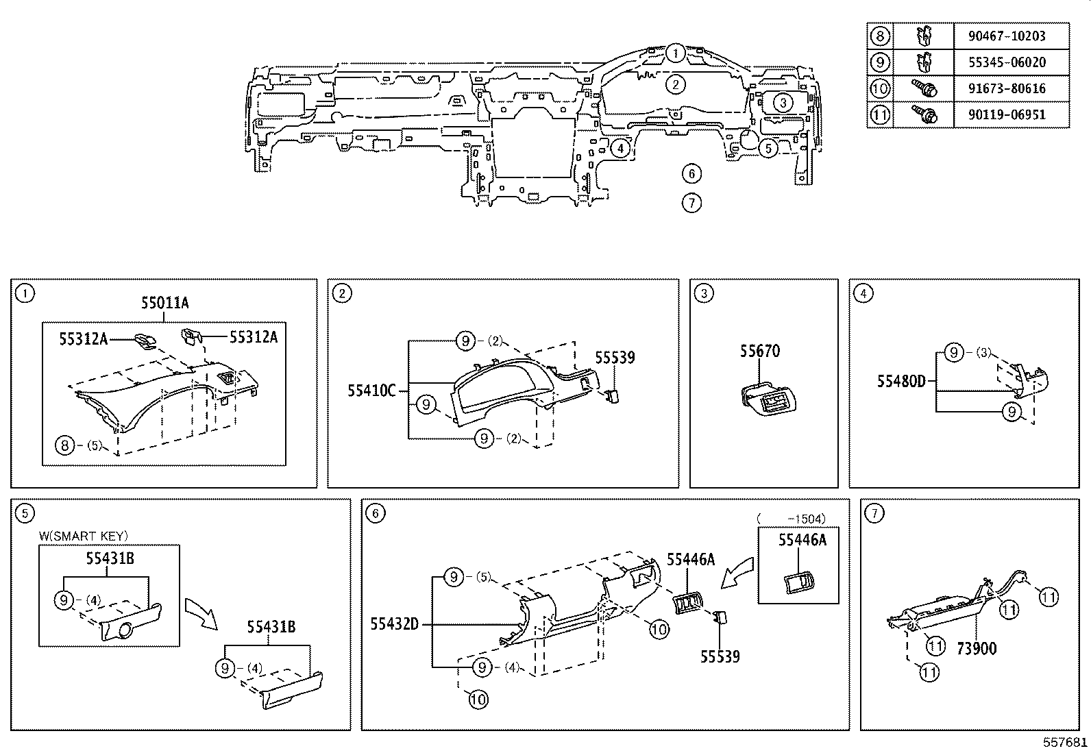 55330-06320 REINFORCEMENT, INSTRUMENT PANEL product image