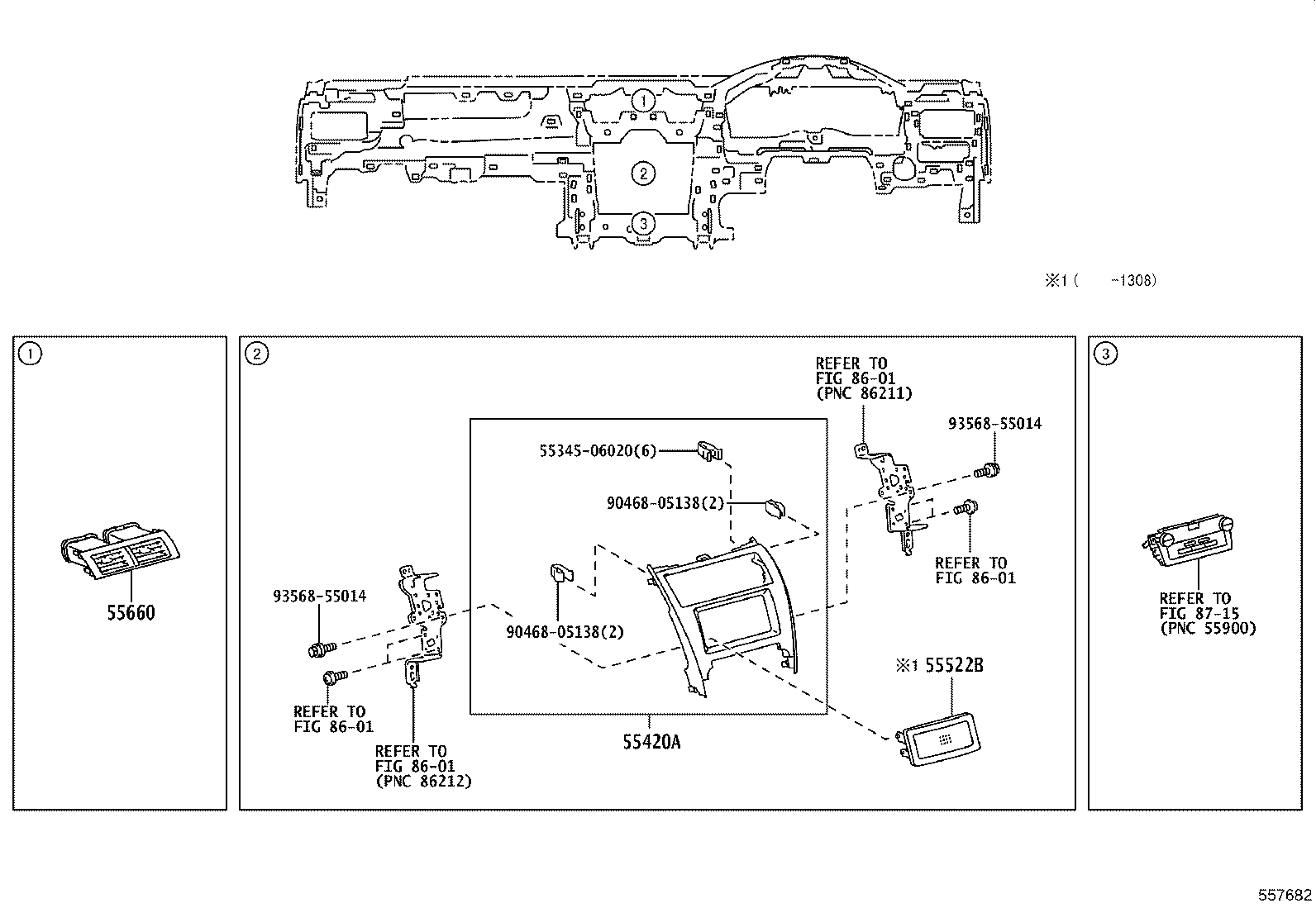 55330-06320 REINFORCEMENT, INSTRUMENT PANEL product image