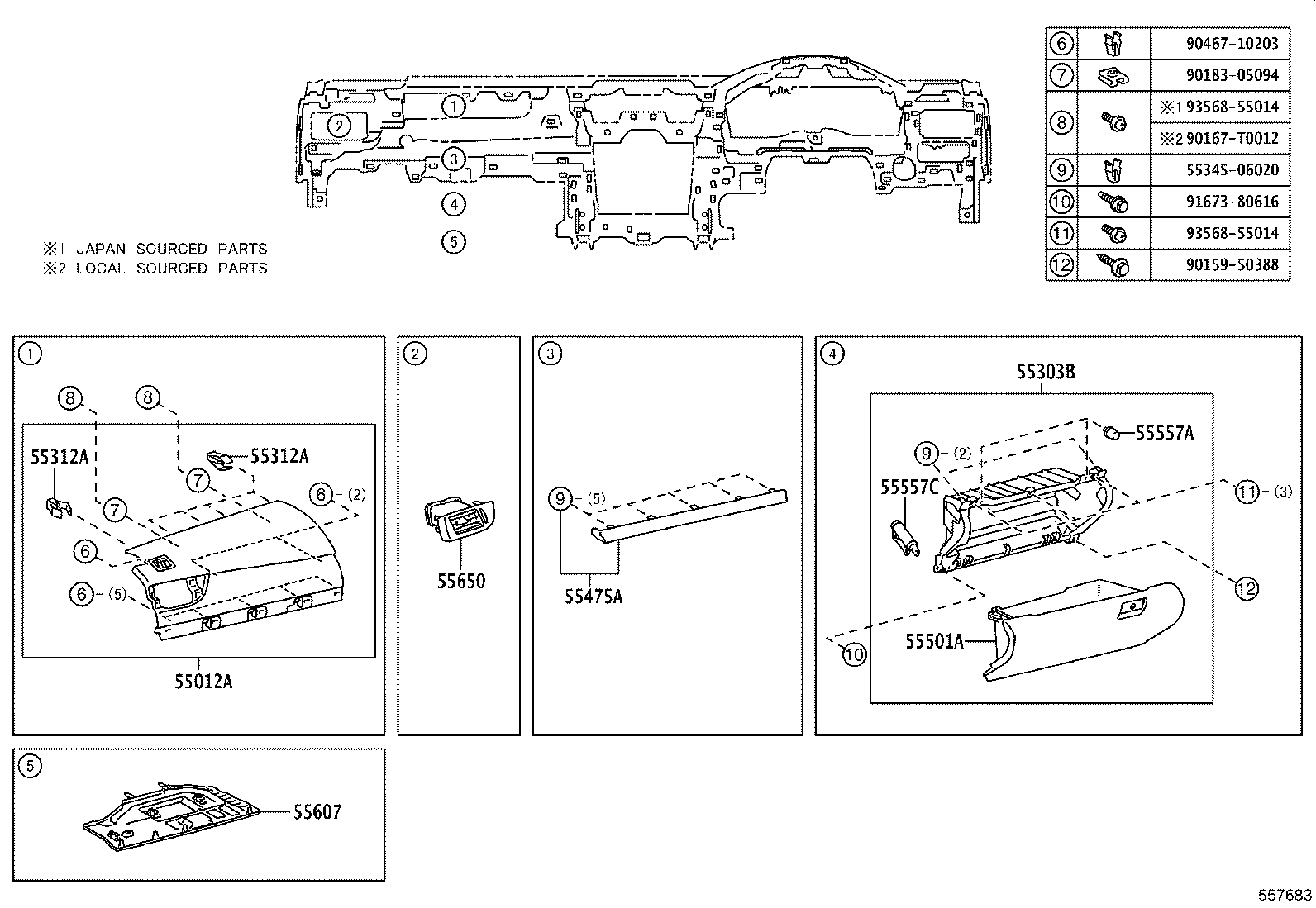 55330-06320 REINFORCEMENT, INSTRUMENT PANEL product image