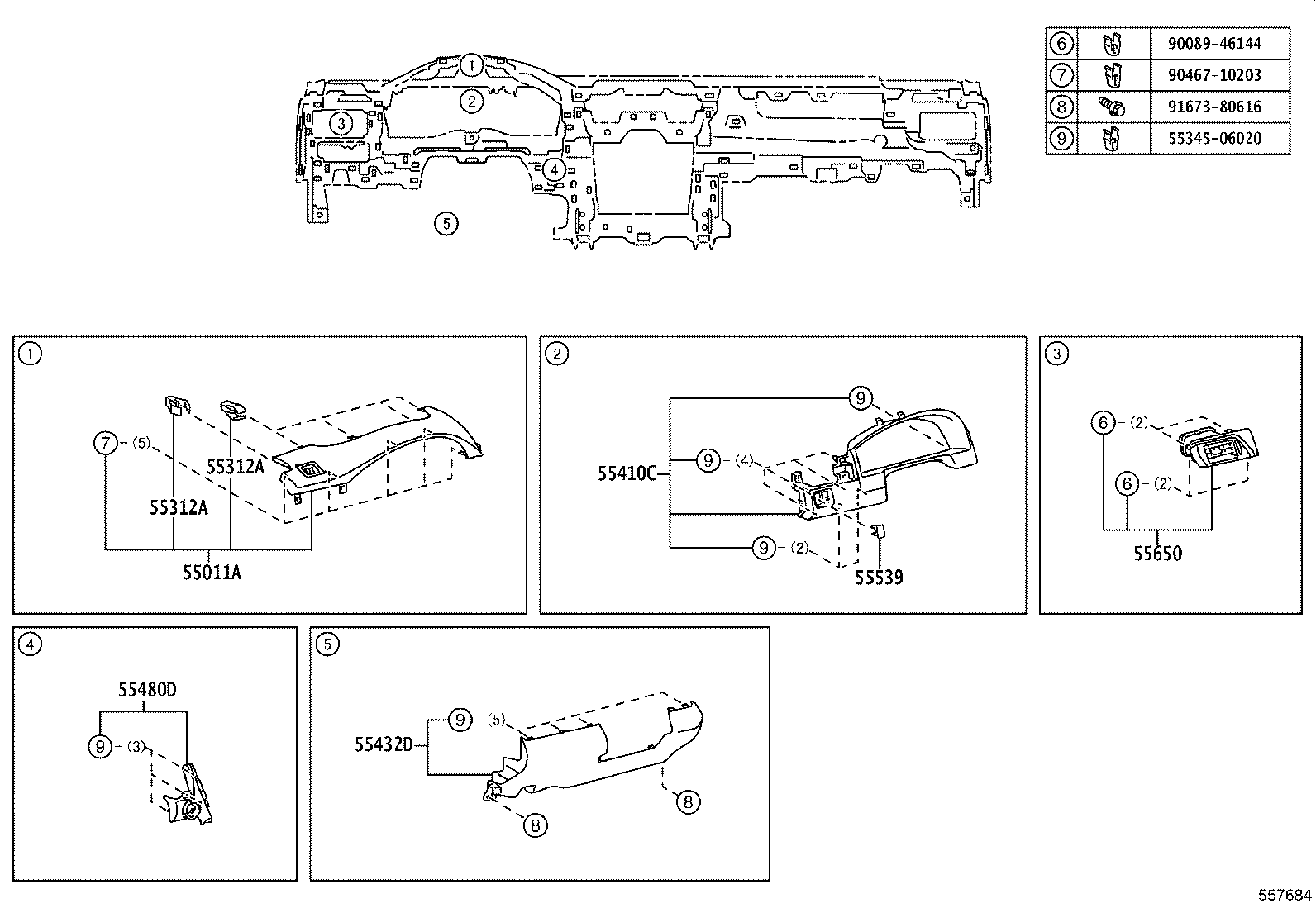 55330-06320 REINFORCEMENT, INSTRUMENT PANEL product image
