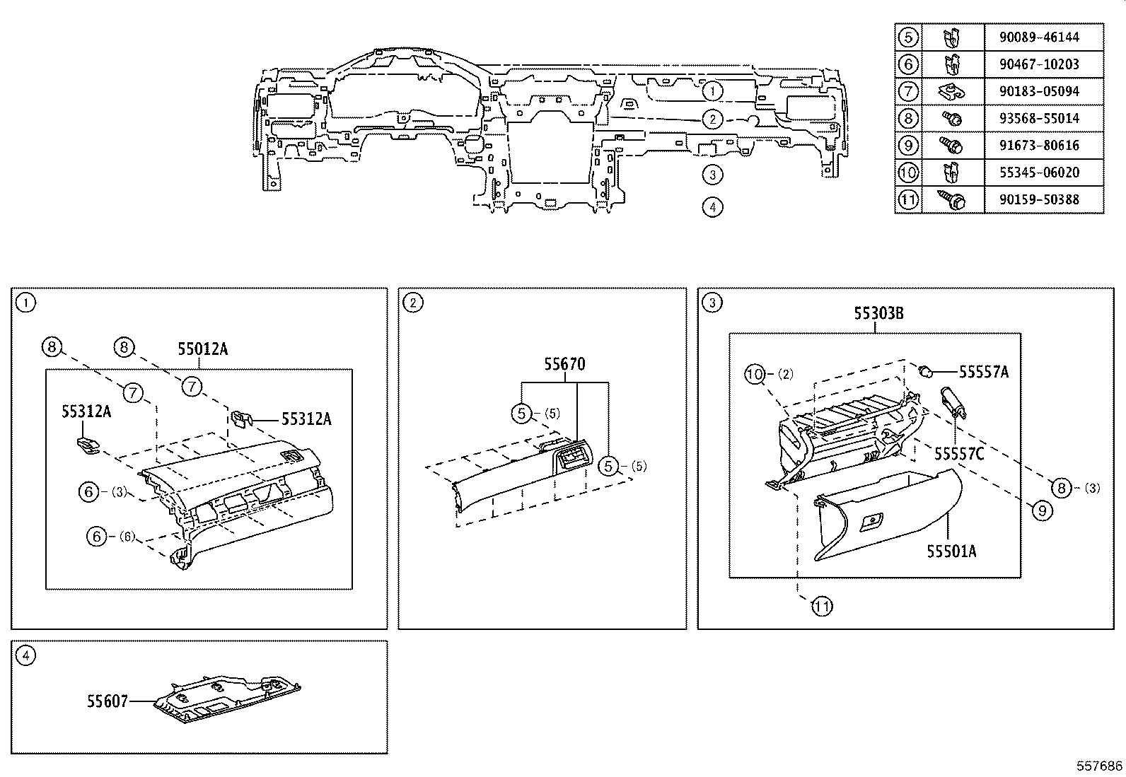 55330-06320 REINFORCEMENT, INSTRUMENT PANEL product image