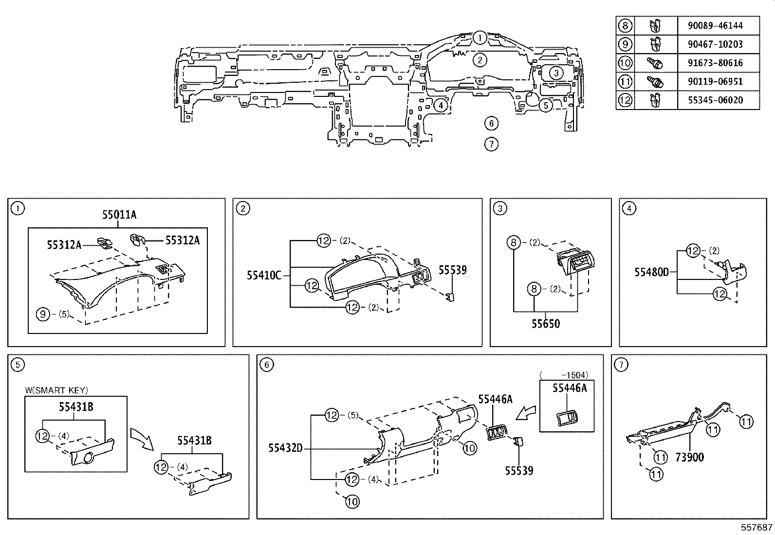 55330-06320 REINFORCEMENT, INSTRUMENT PANEL product image