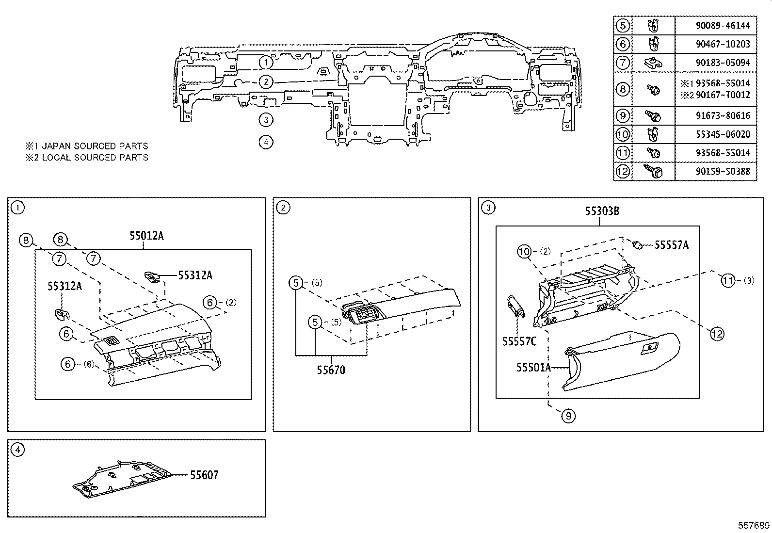 55330-06320 REINFORCEMENT, INSTRUMENT PANEL product image